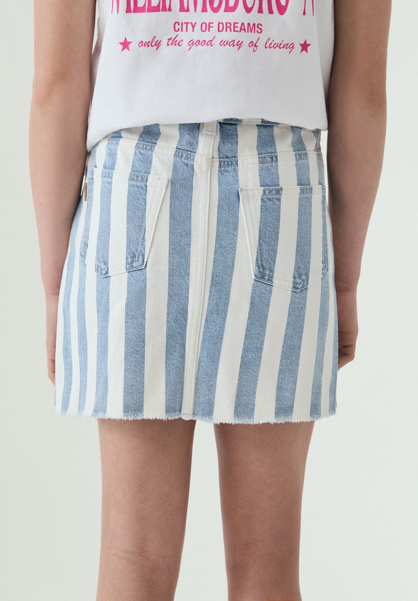 FALDA DENIM RAYAS CONTRASTE