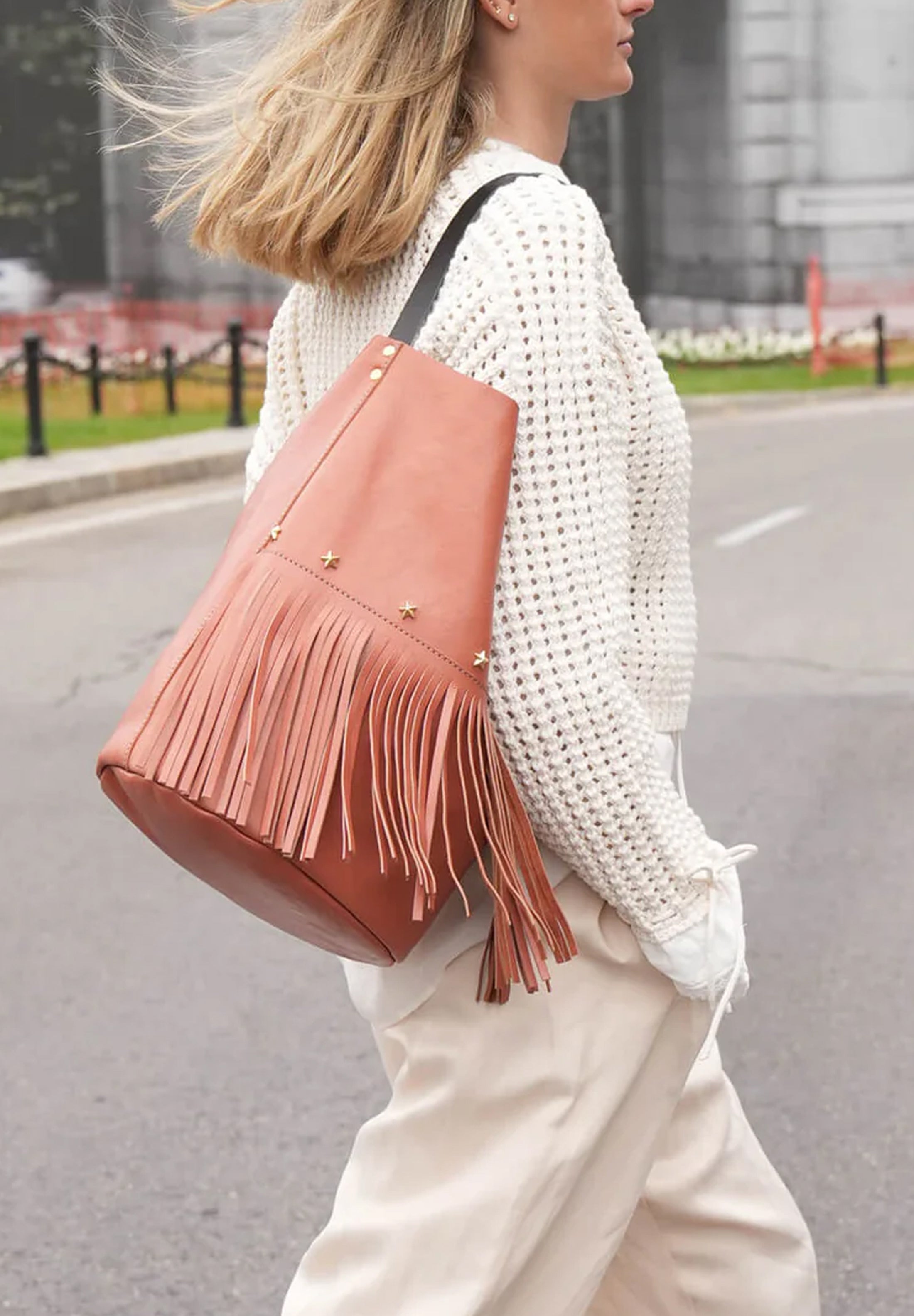 MERCULES | BOLSO BUCKET FRINGES