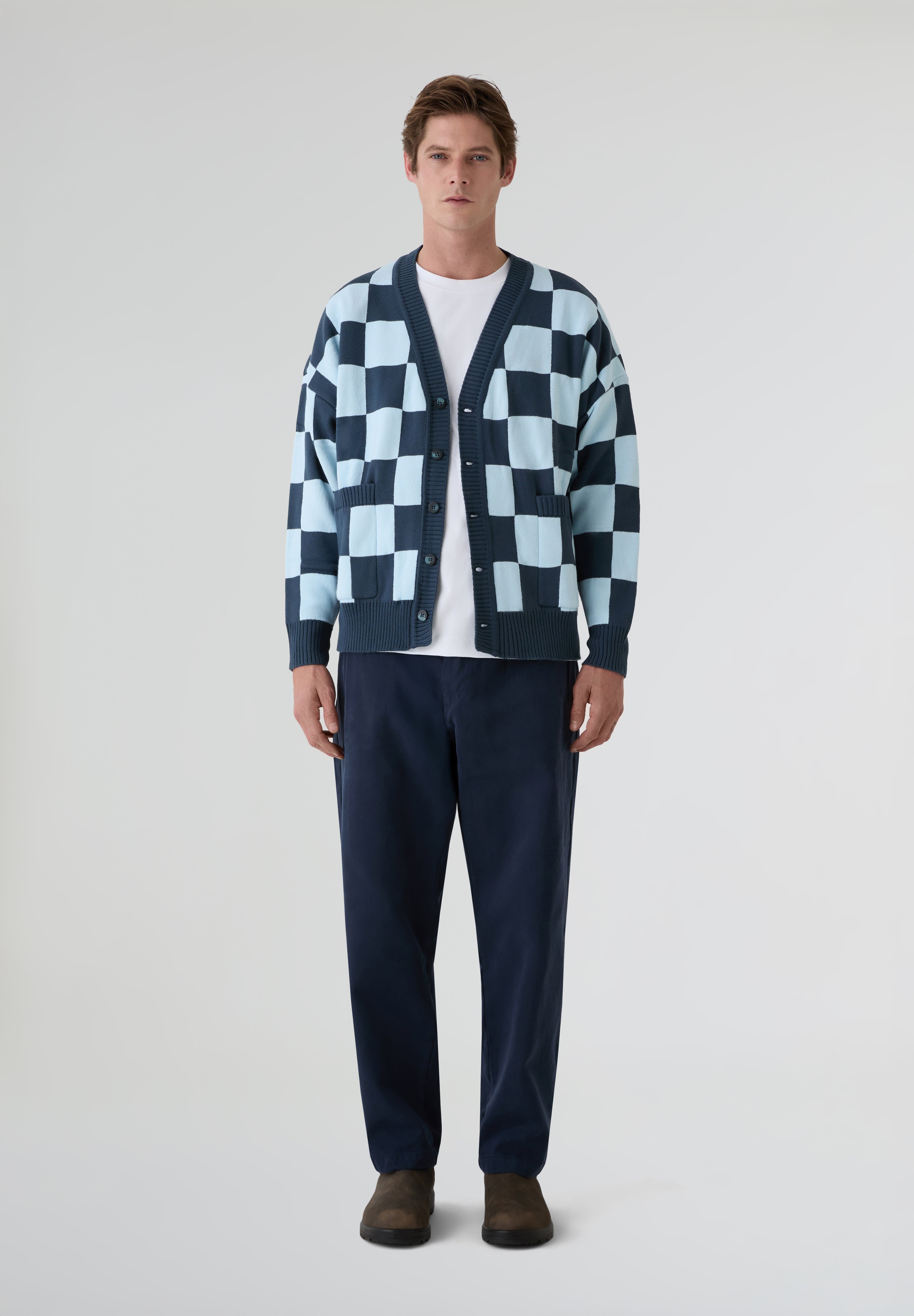 NWHR | CÁRDIGAN CHECKERED BLUE