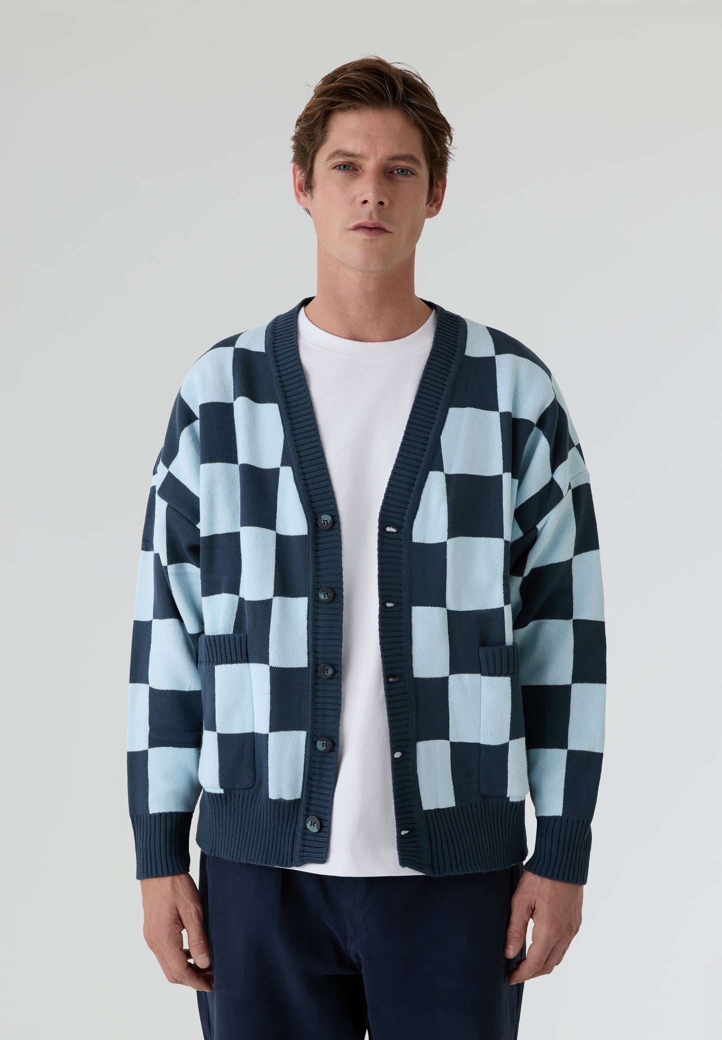 NWHR | CÁRDIGAN CHECKERED BLUE