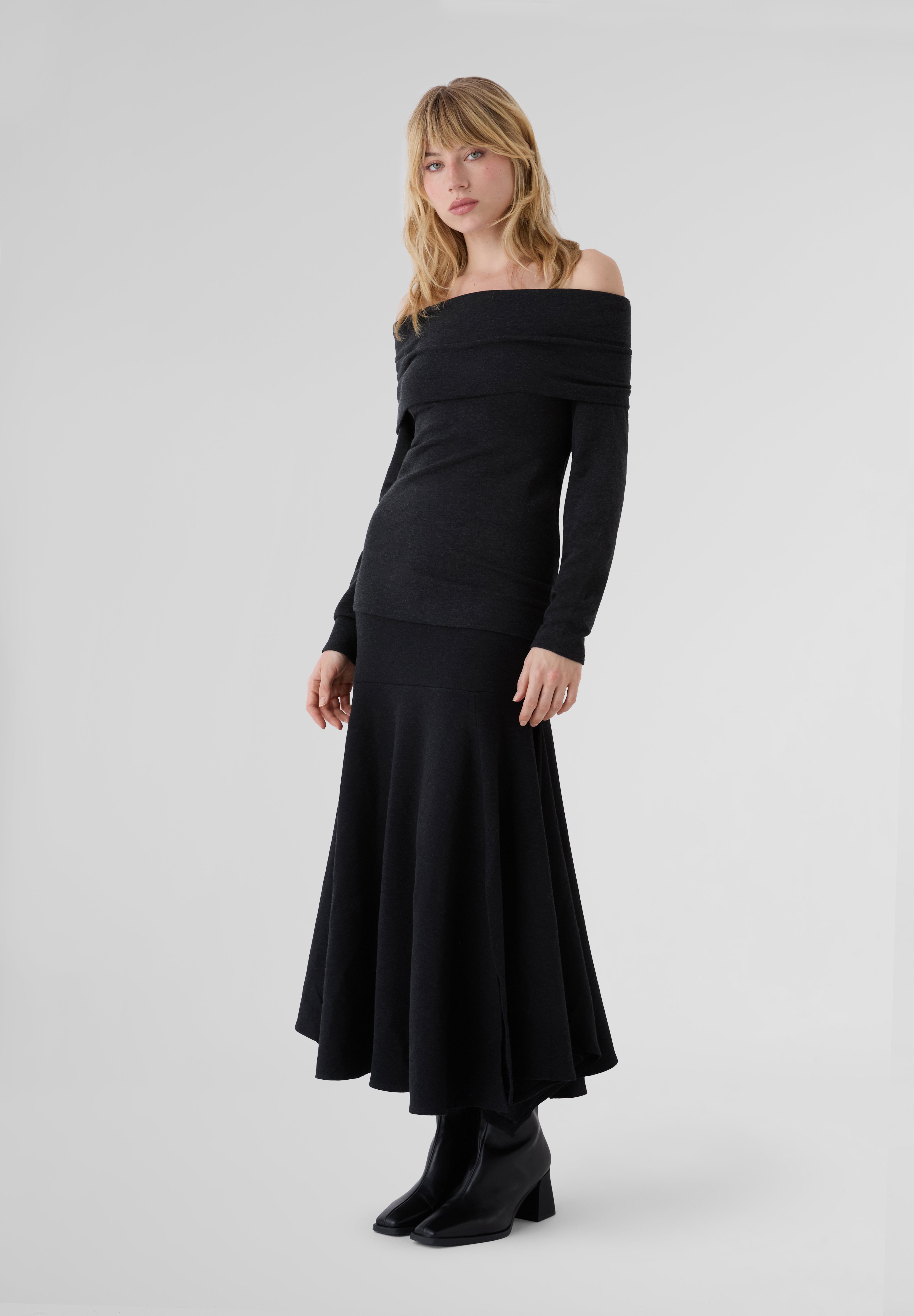 .BLACKTOGREY | FALDA TORCE