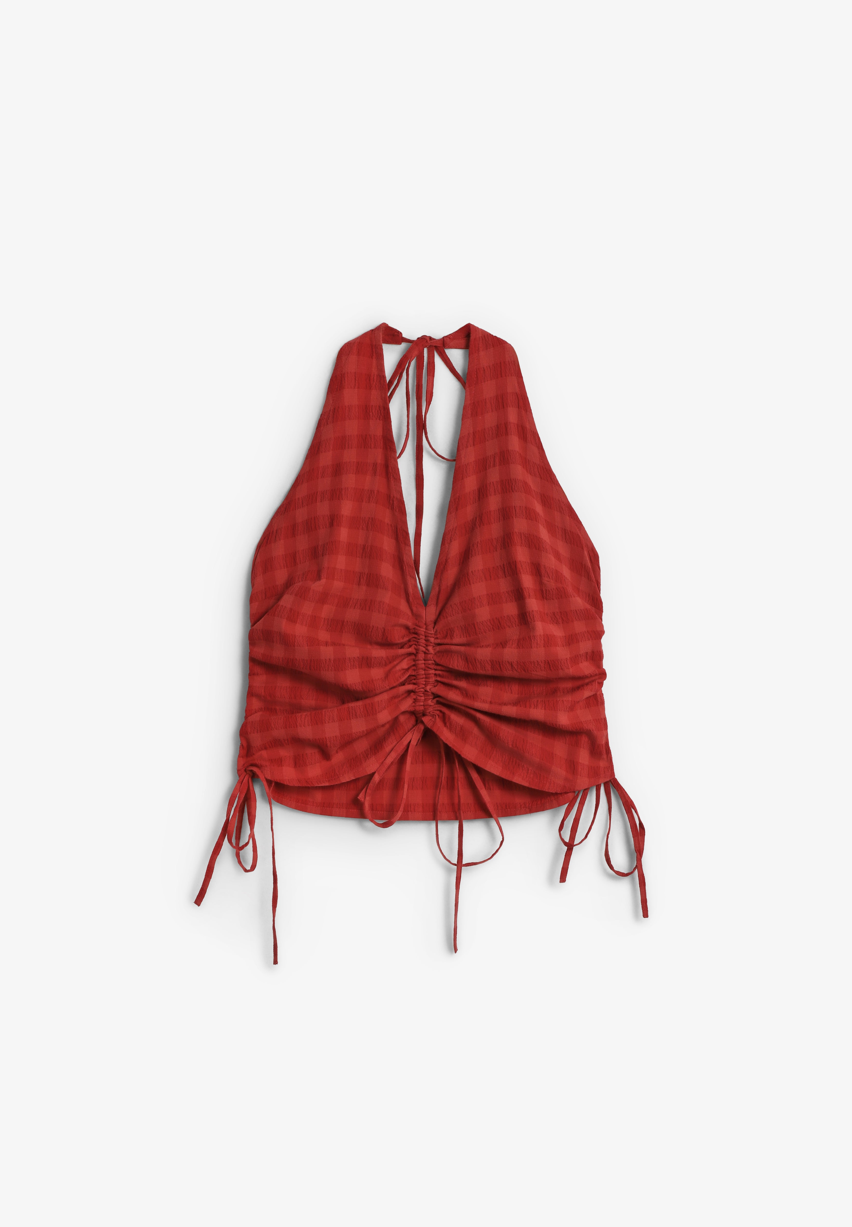 THINKING MU | TOP CHECKS SEERSUCKER HIBA