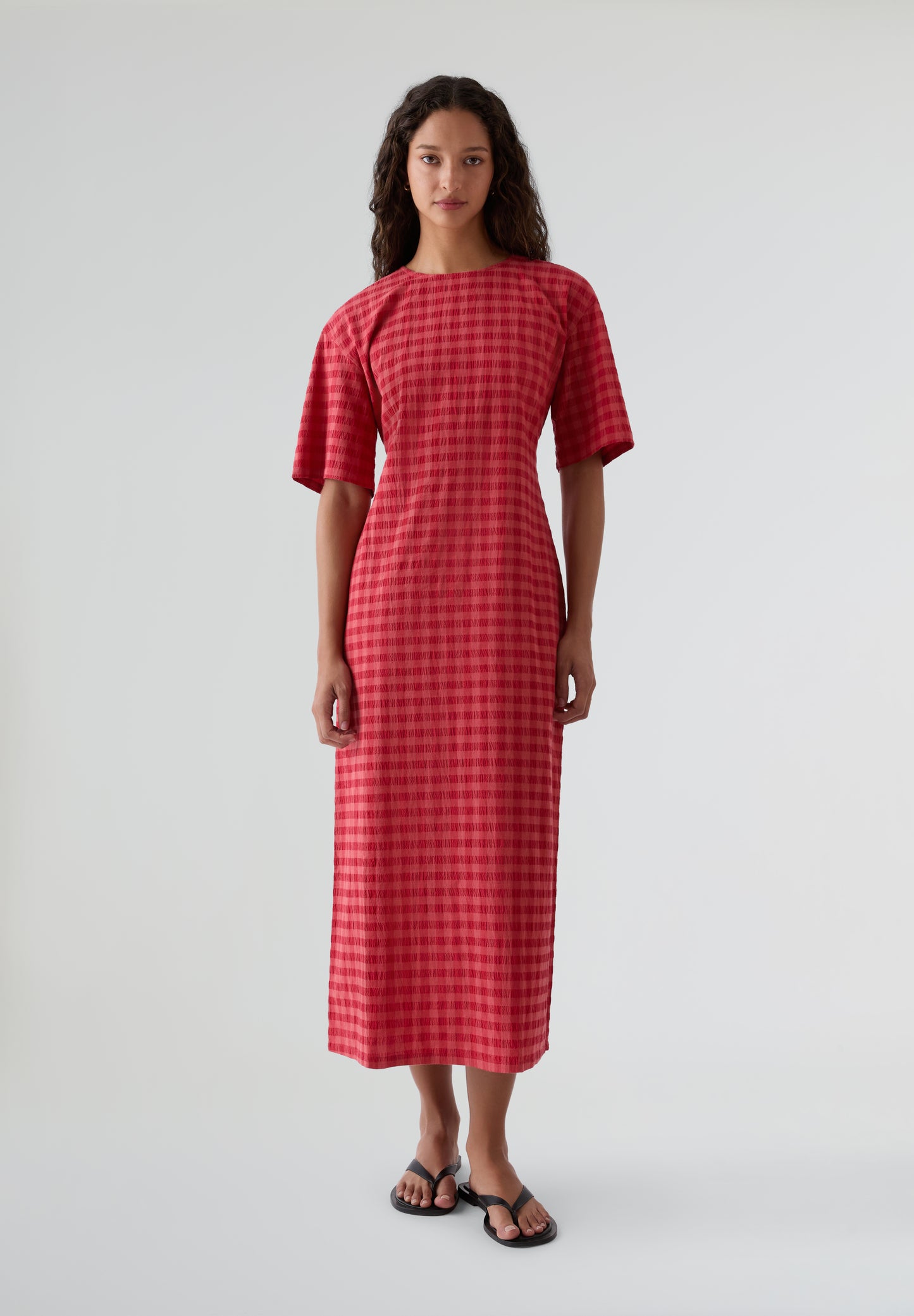 THINKING MU | VESTIDO CHECKS SEERSUCKER KINA MUJER