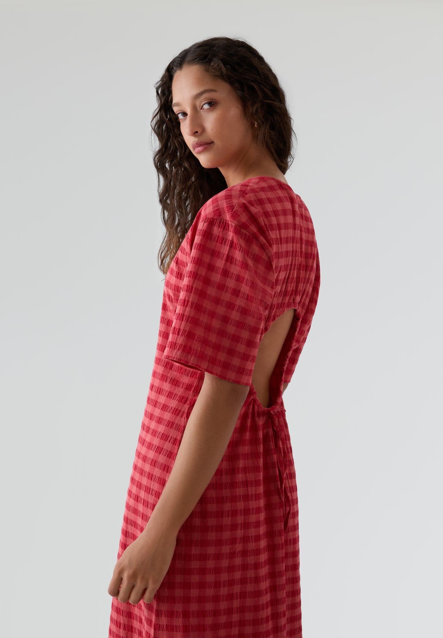 THINKING MU | VESTIDO CHECKS SEERSUCKER KINA MUJER