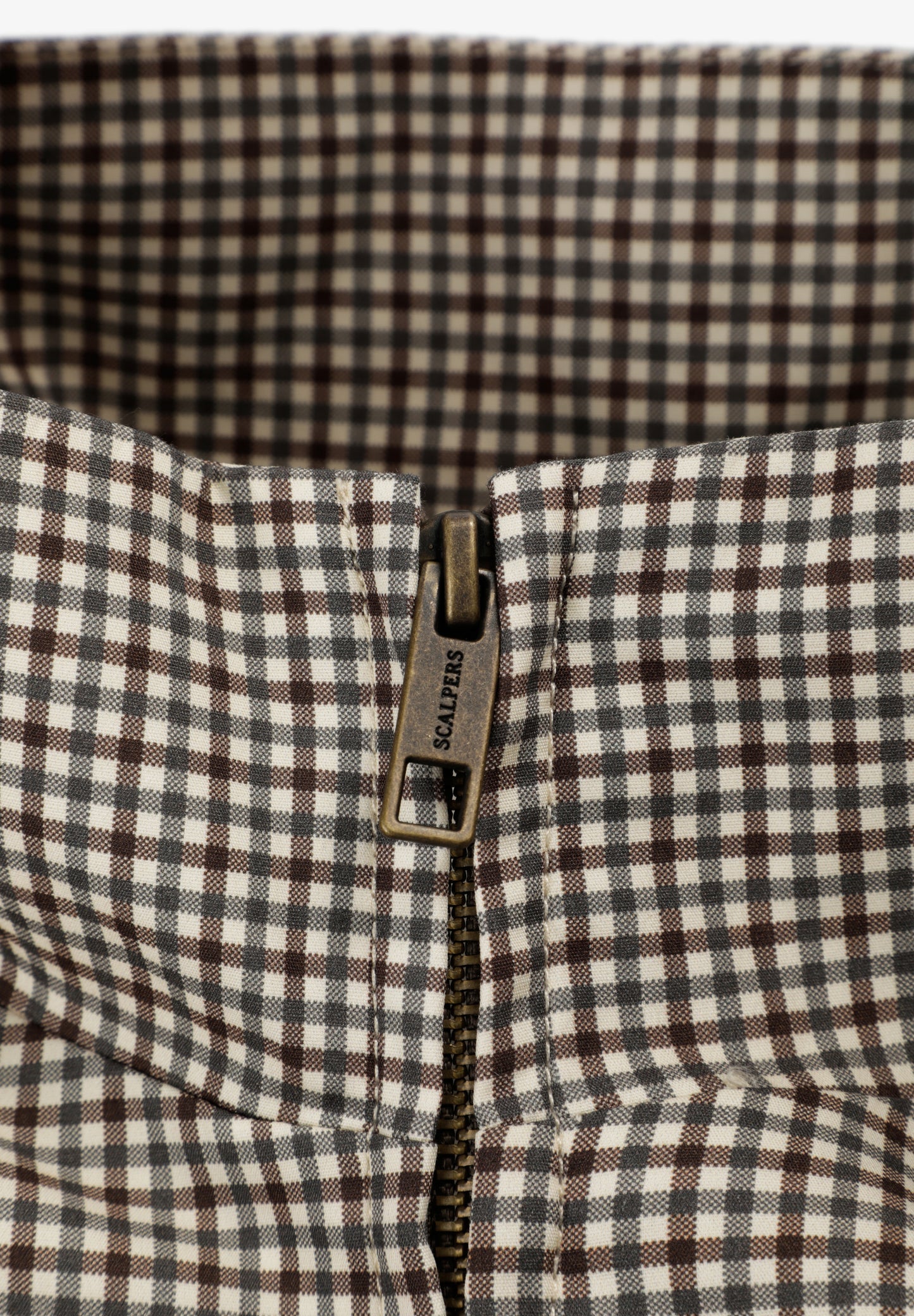 CHAQUETA BOMBER ESTAMPADO MICROCUADRO