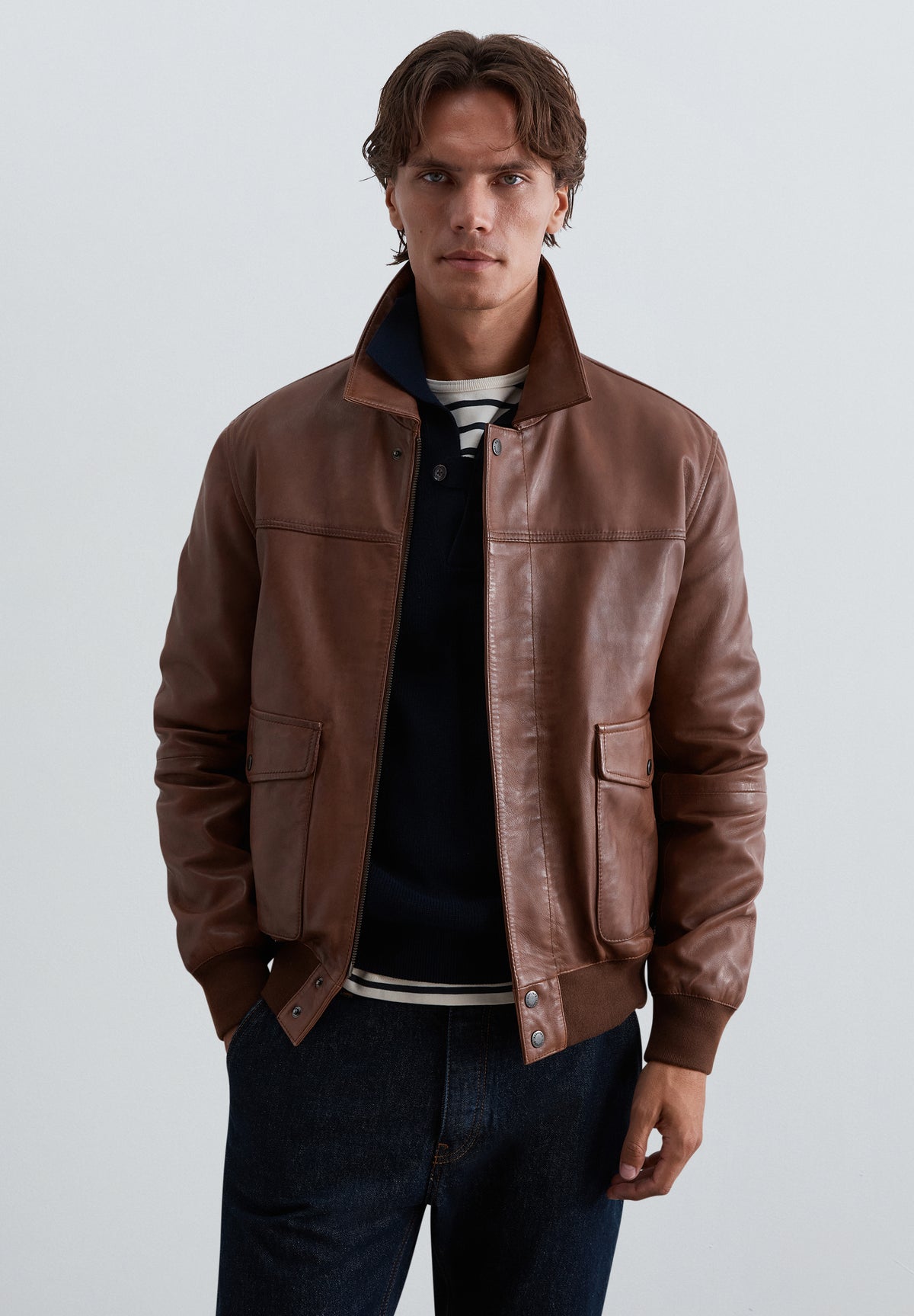 CHAQUETA PIEL BOLSILLOS