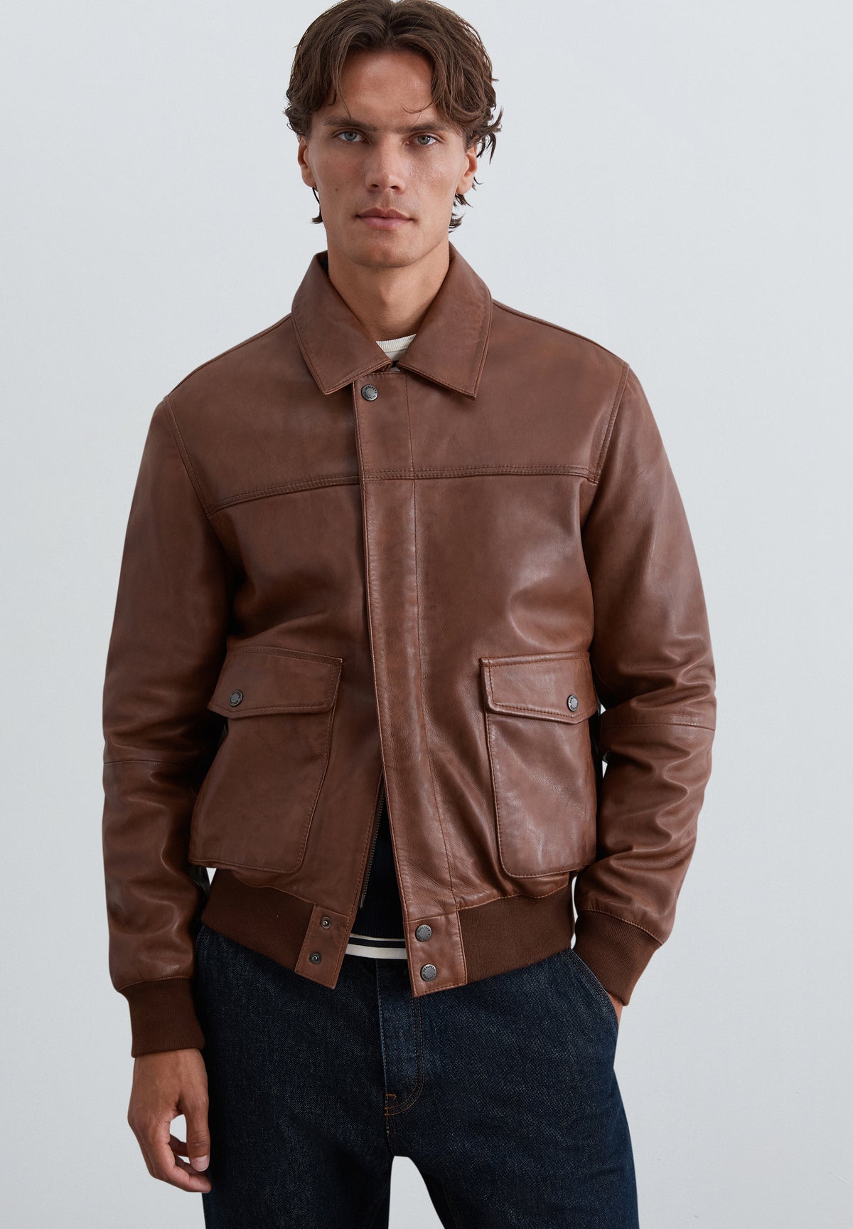 CHAQUETA PIEL BOLSILLOS