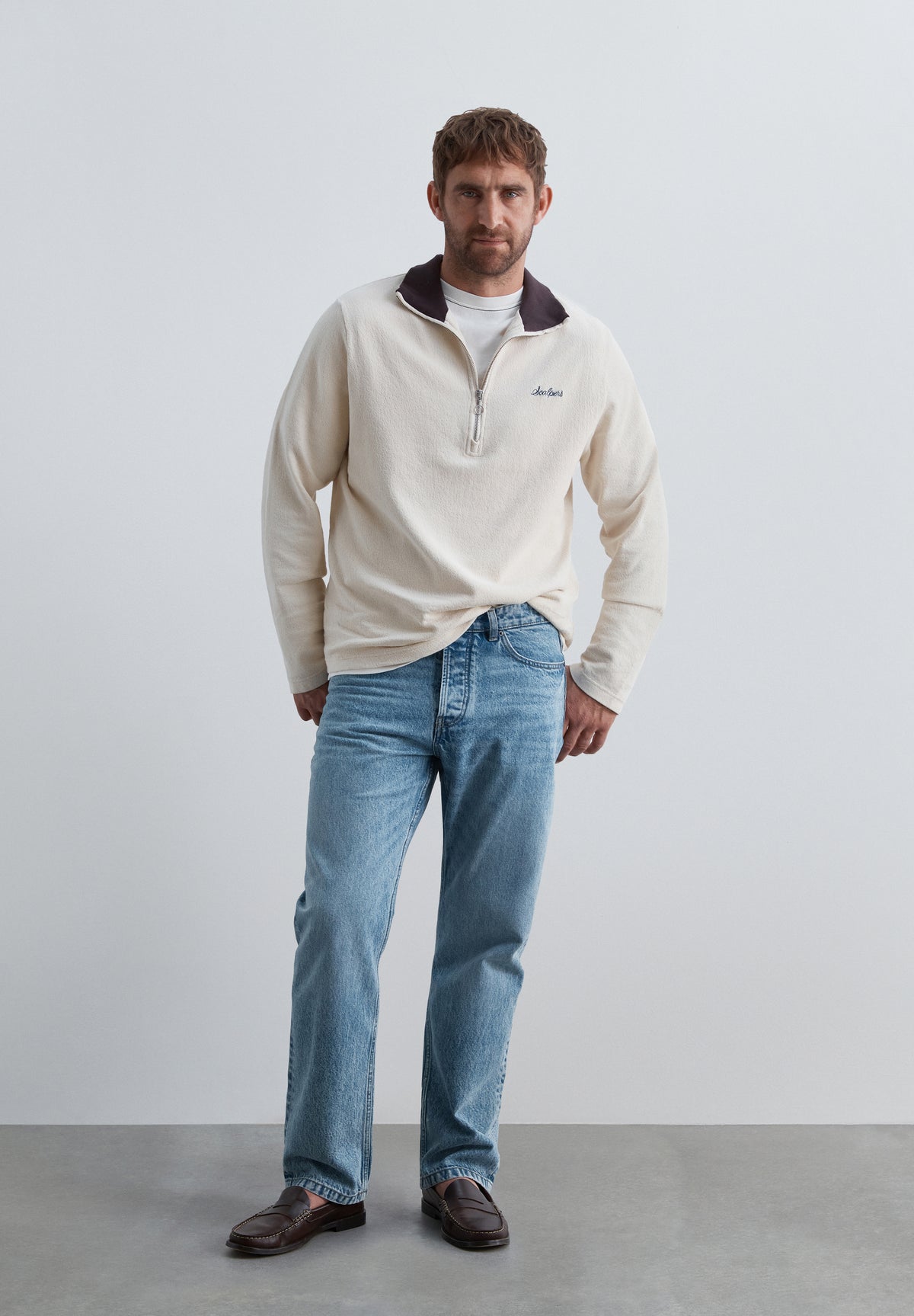 SUDADERA HALF-ZIP CUELLO CONTRASTE