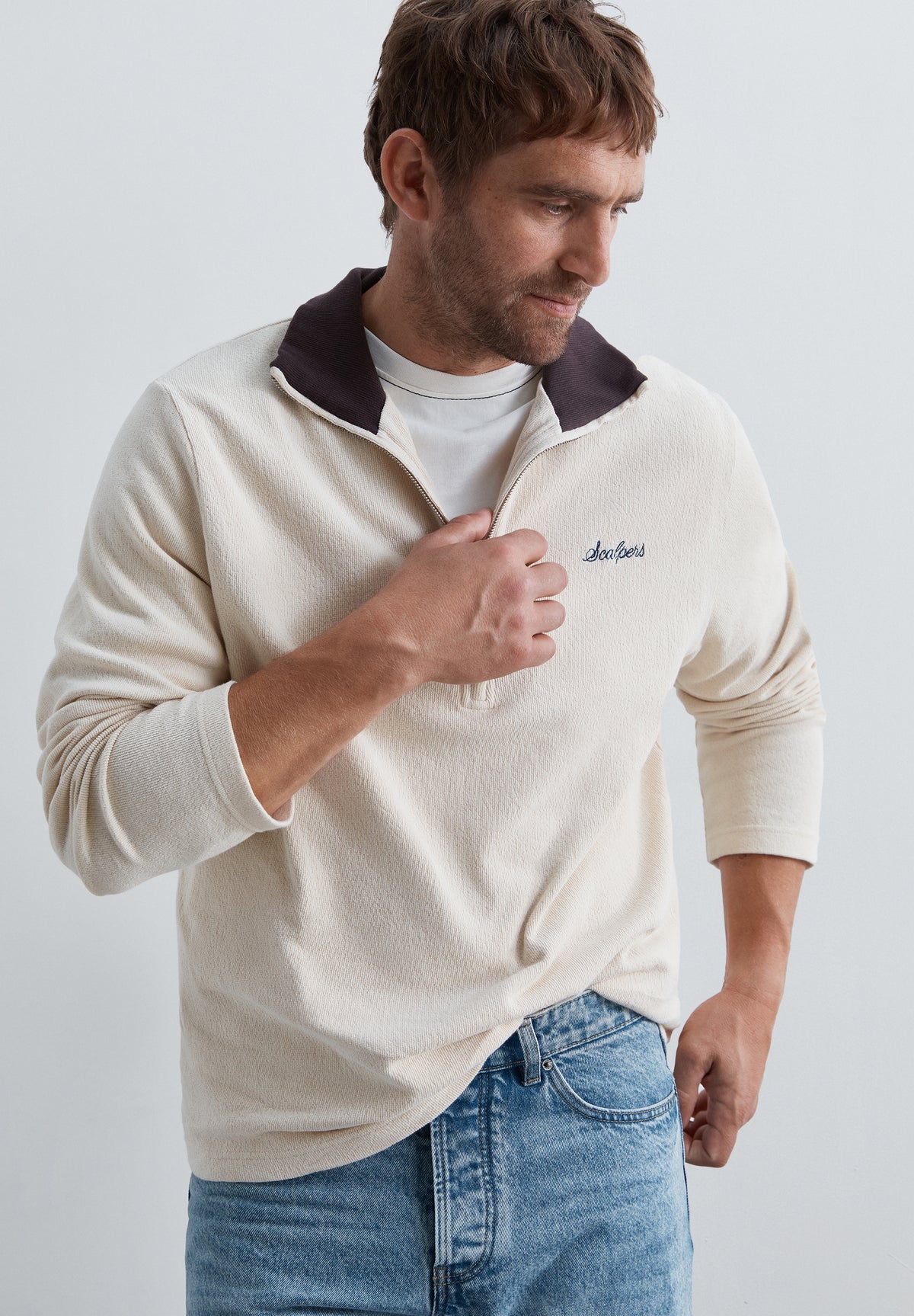SUDADERA HALF-ZIP CUELLO CONTRASTE