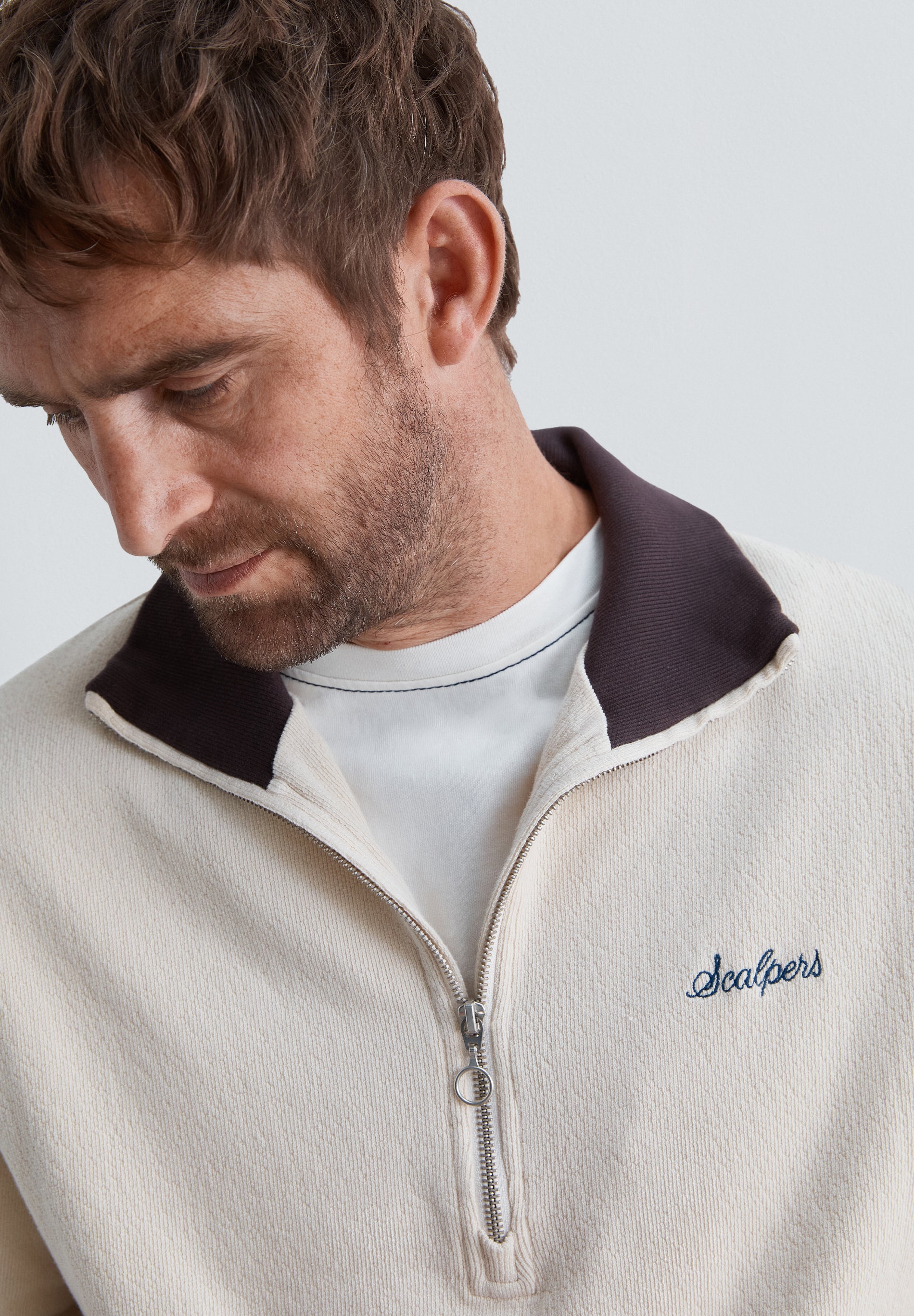 SUDADERA HALF-ZIP CUELLO CONTRASTE