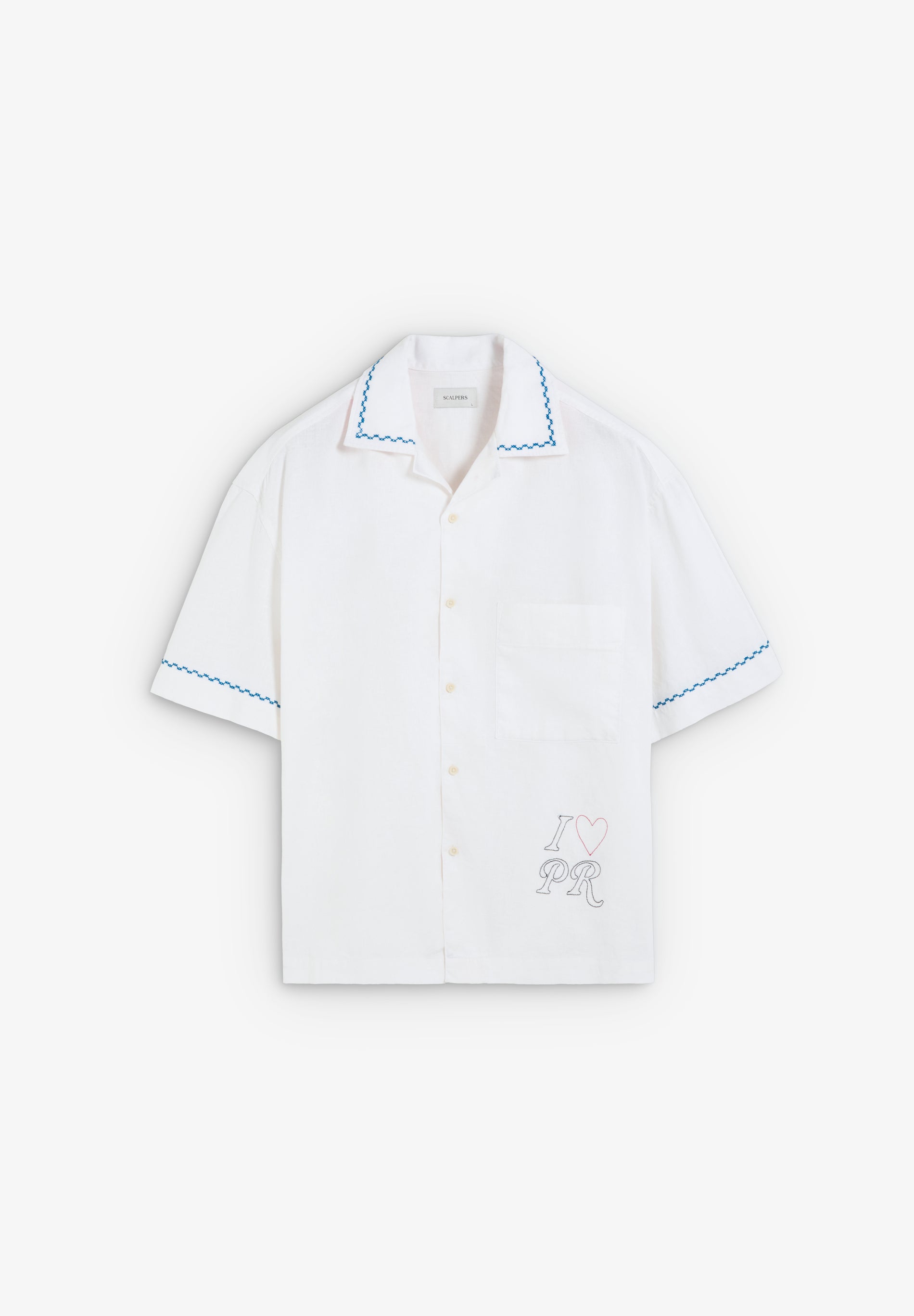CAMISA ALGODÓN Y LINO BORDADA