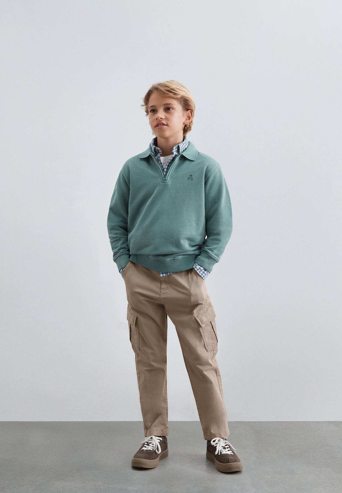 SUDADERA HALF-ZIP PRINT TRASERO