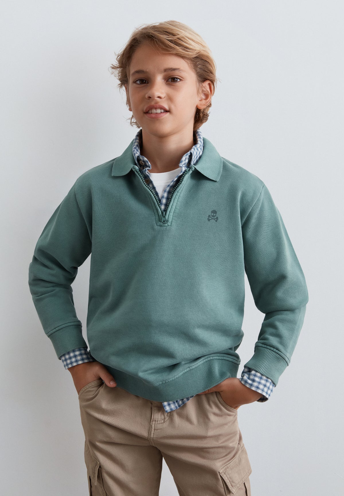 SUDADERA HALF-ZIP PRINT TRASERO