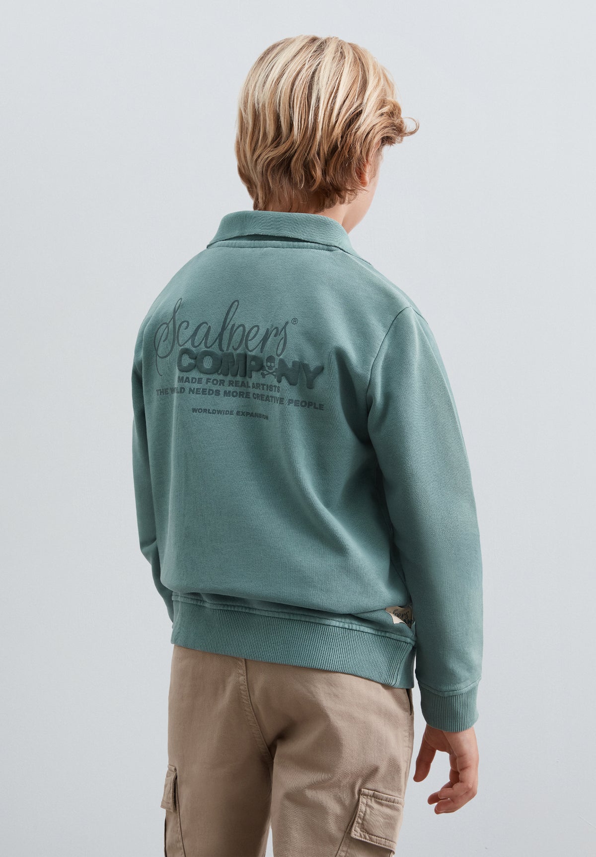 SUDADERA HALF-ZIP PRINT TRASERO