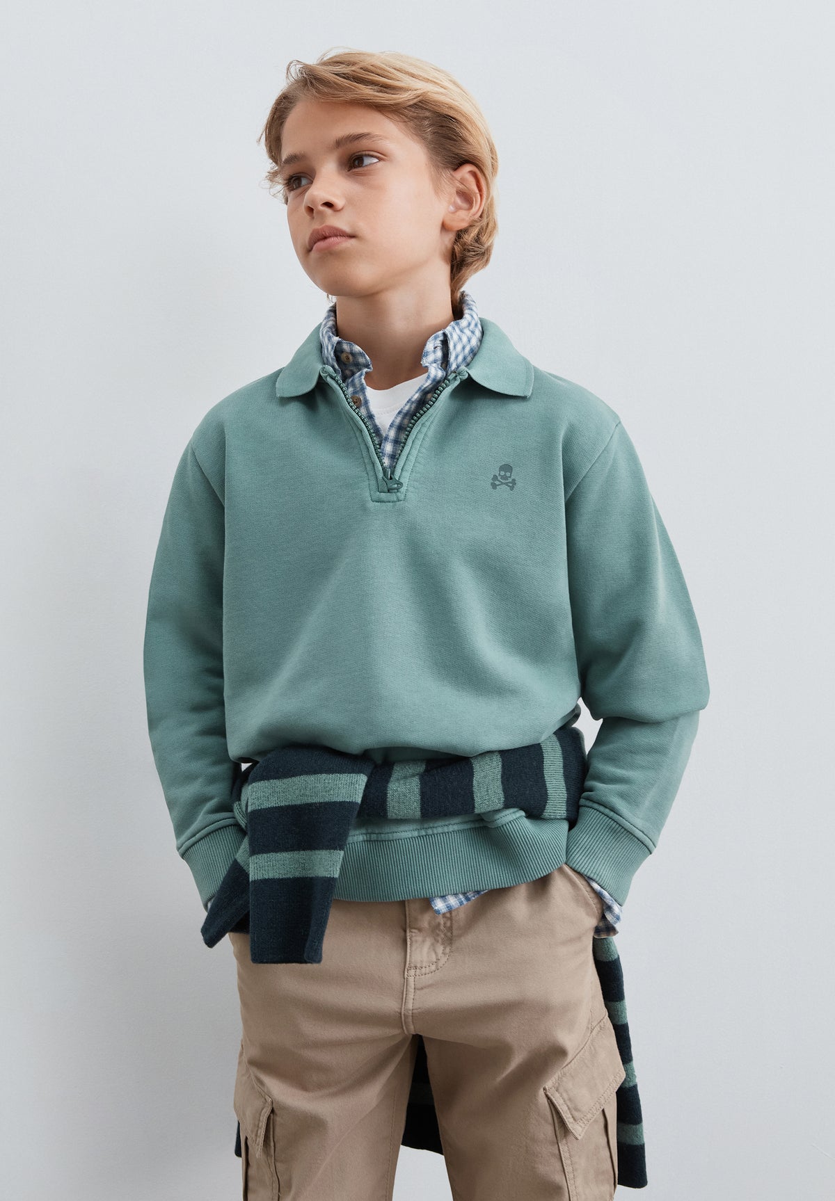 SUDADERA HALF-ZIP PRINT TRASERO