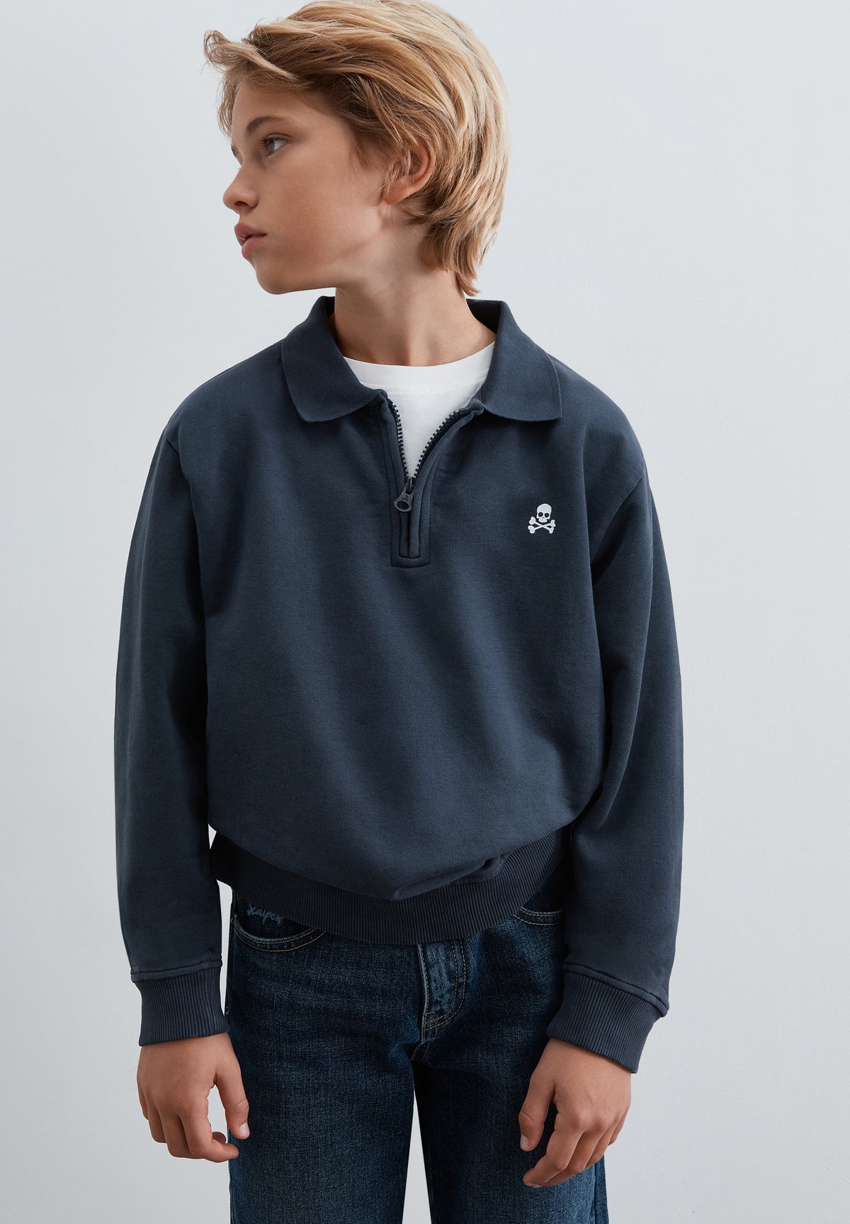 SUDADERA HALF-ZIP PRINT TRASERO