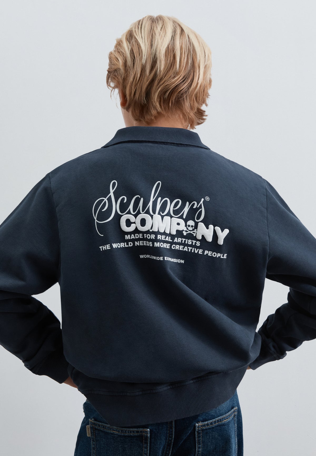 SUDADERA HALF-ZIP PRINT TRASERO