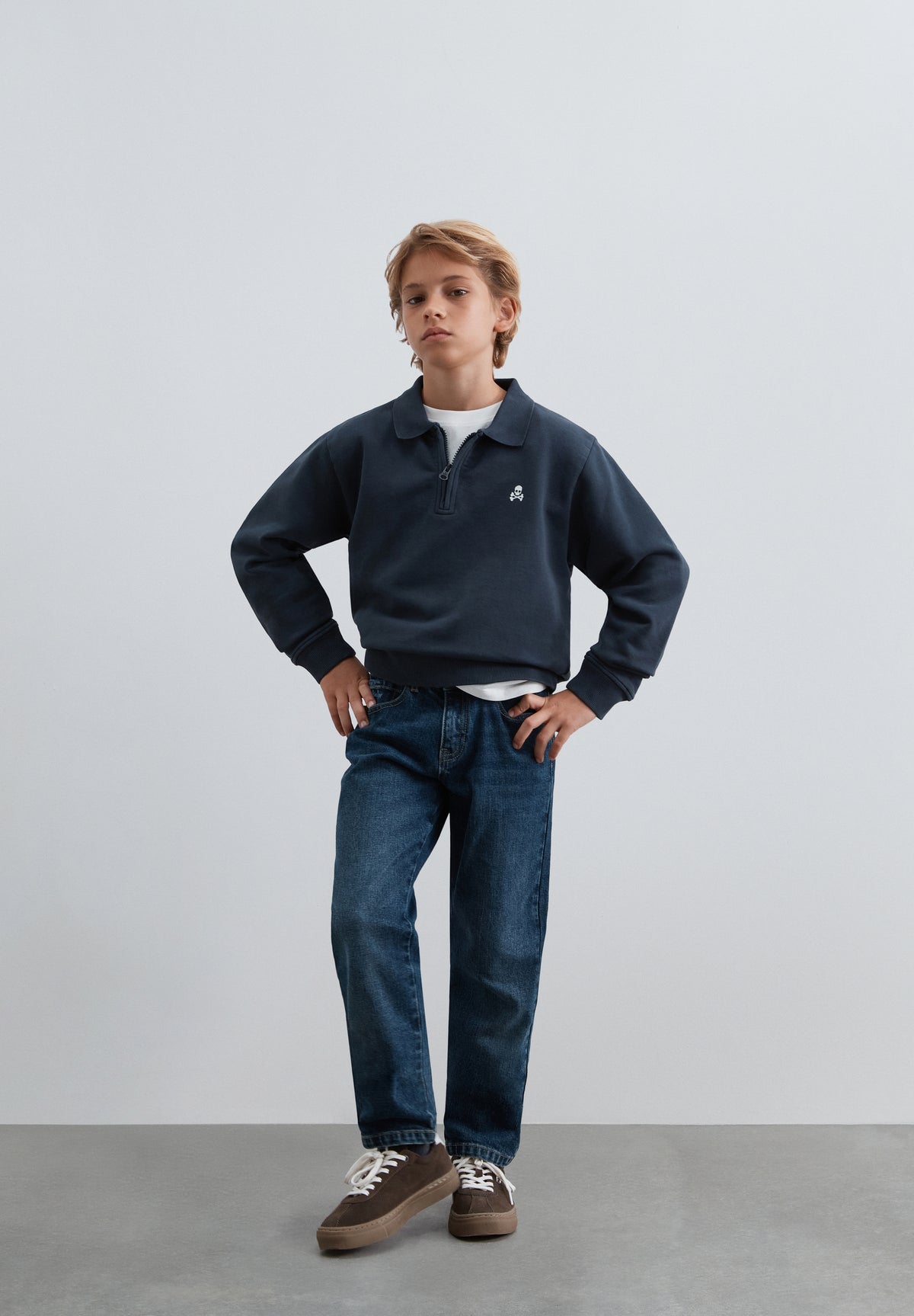 SUDADERA HALF-ZIP PRINT TRASERO