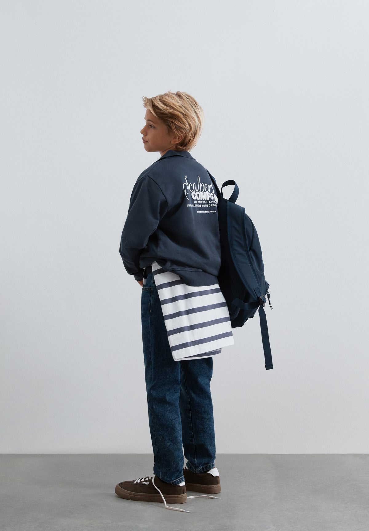 SUDADERA HALF-ZIP PRINT TRASERO