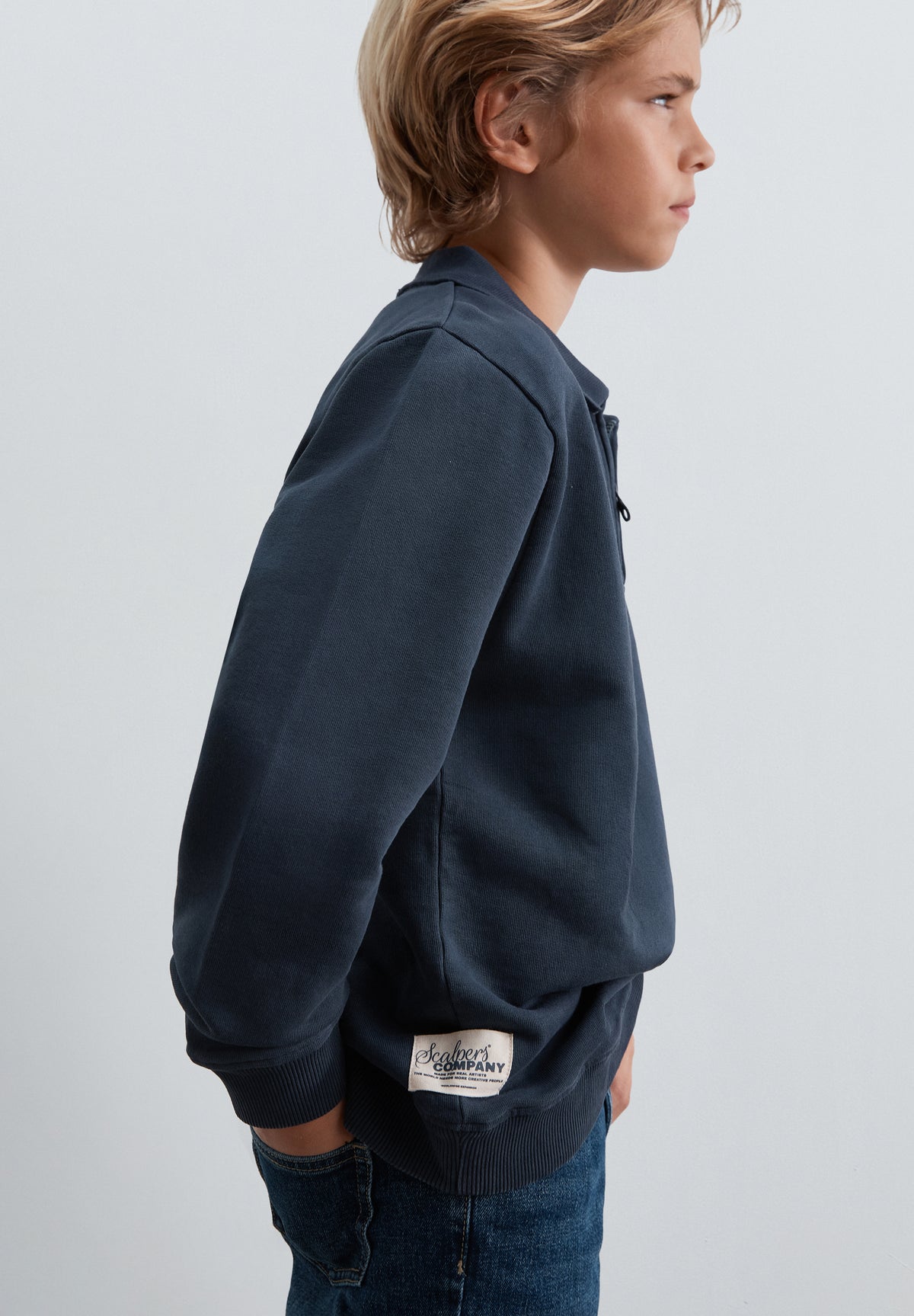 SUDADERA HALF-ZIP PRINT TRASERO