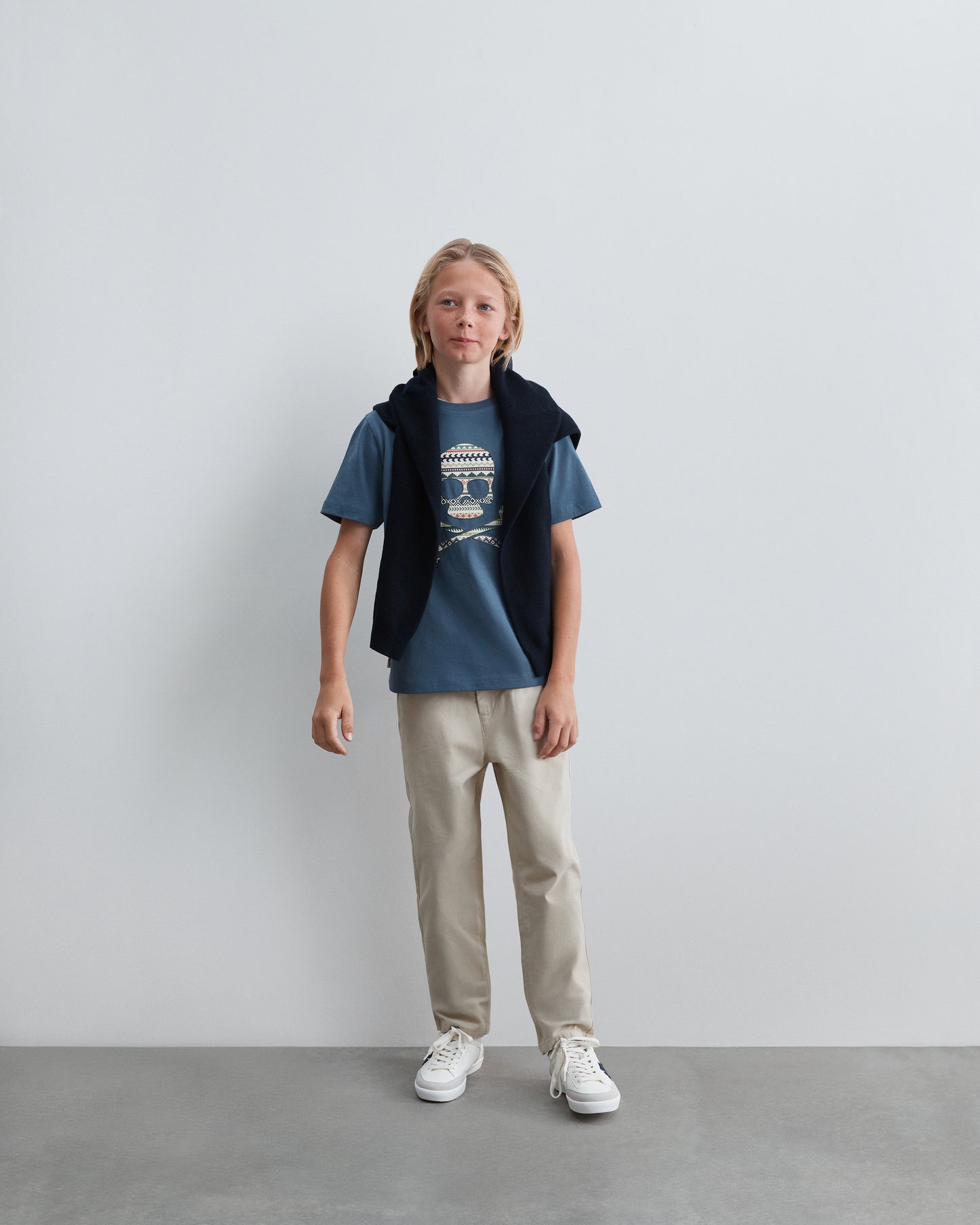 CAMISETA SKULL ESTAMPADO ÉTNICO