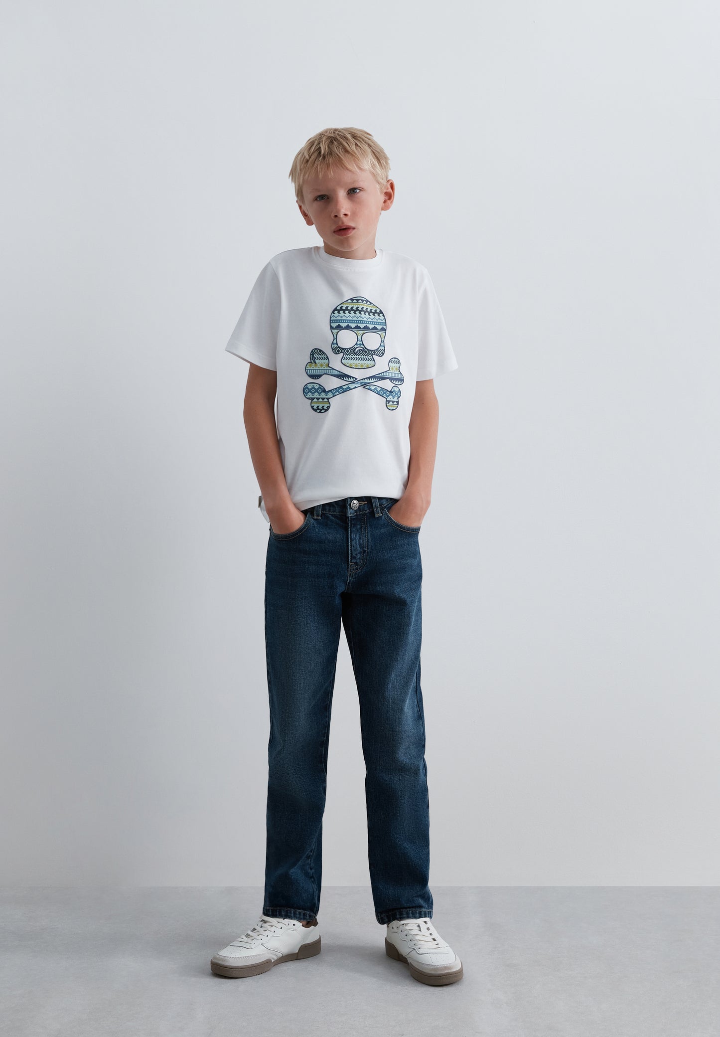 CAMISETA SKULL ESTAMPADO ÉTNICO