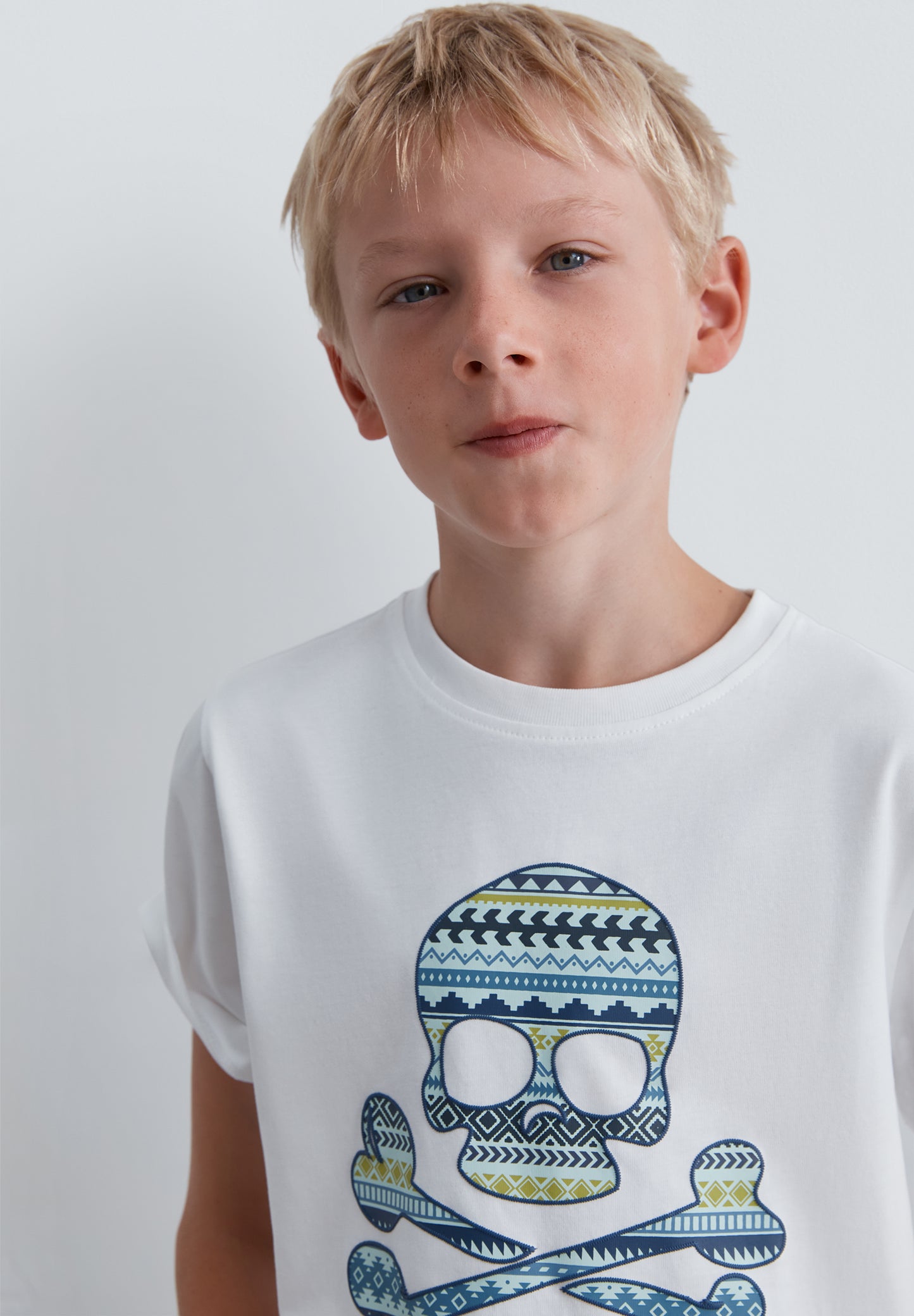CAMISETA SKULL ESTAMPADO ÉTNICO