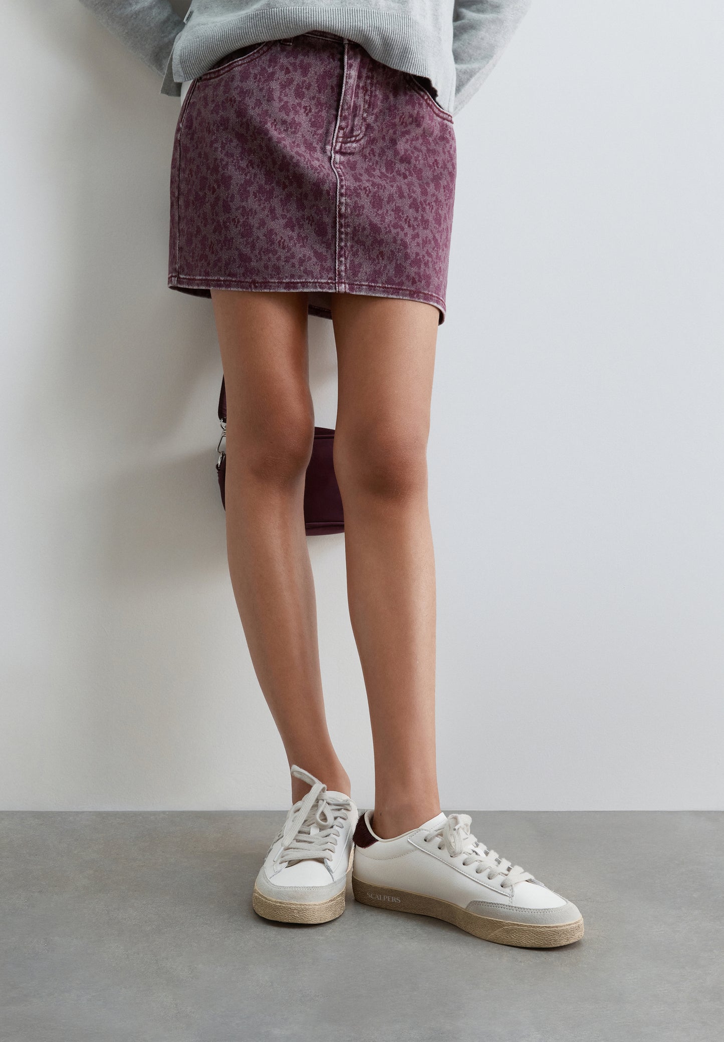FALDA CORTA DENIM ESTAMPADA