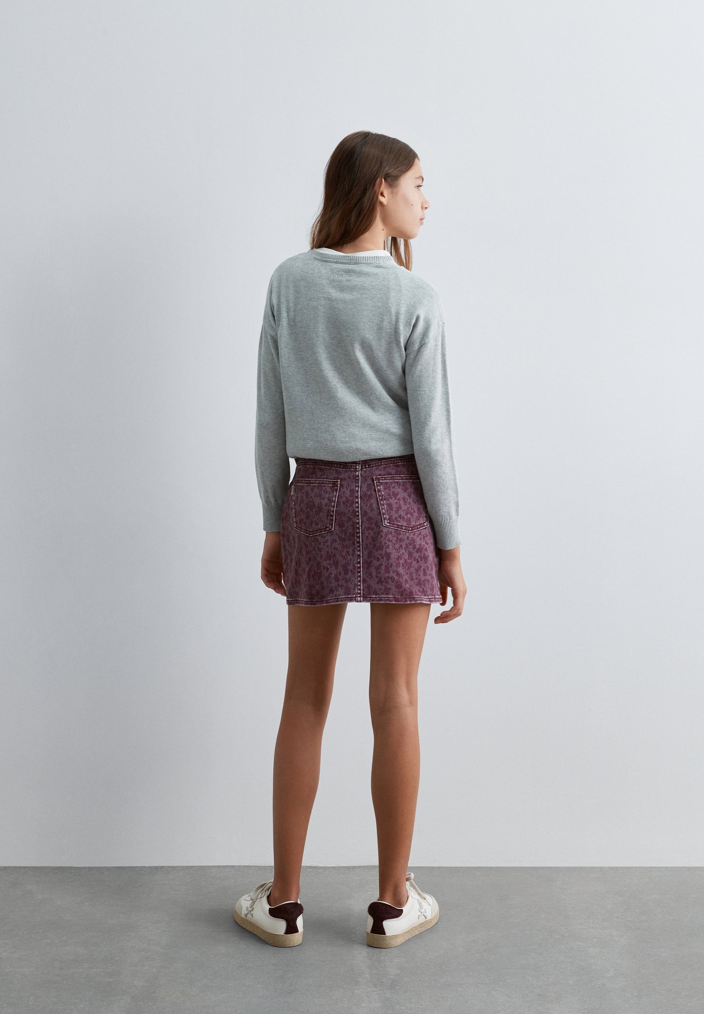 FALDA CORTA DENIM ESTAMPADA