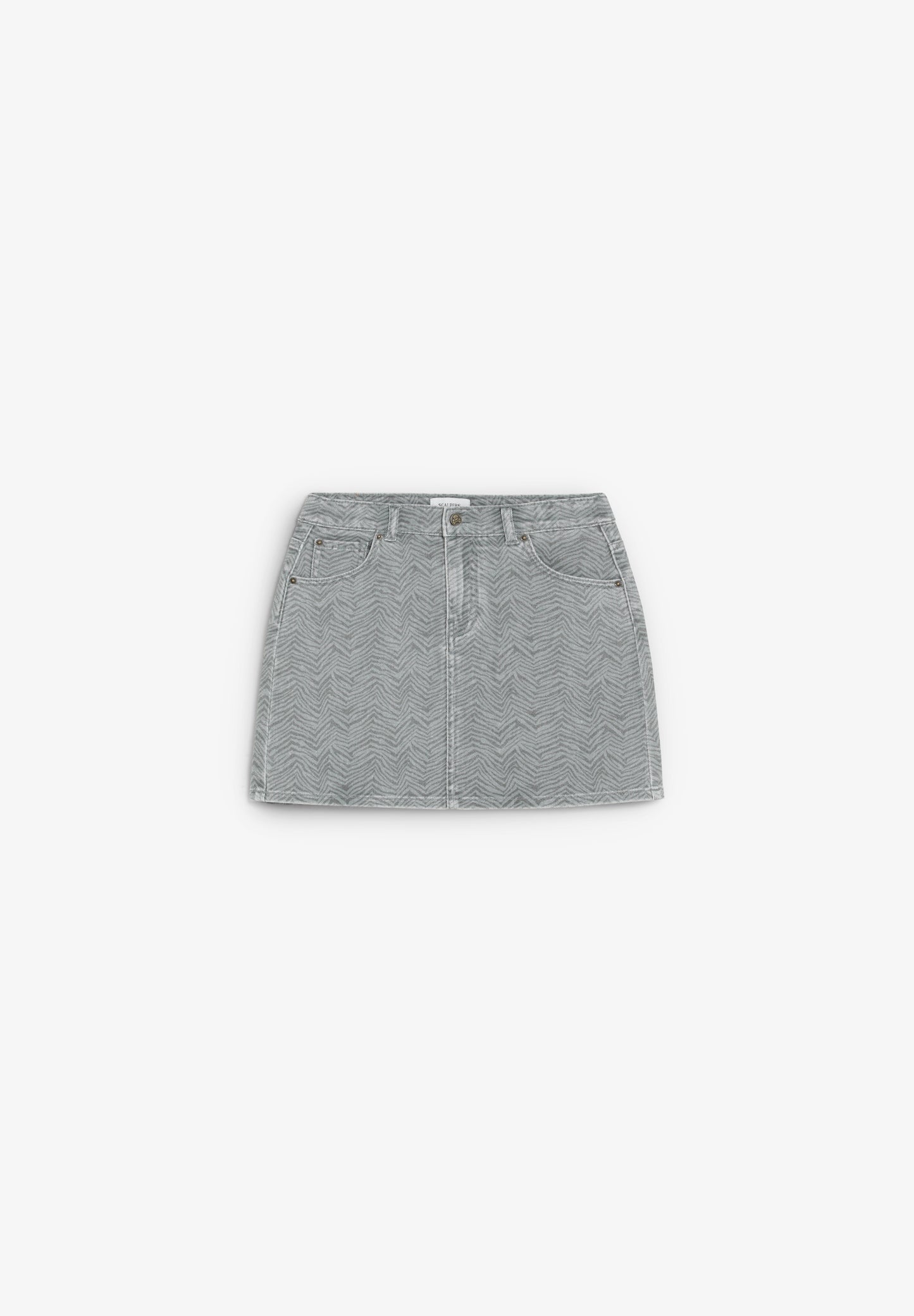 FALDA CORTA DENIM ESTAMPADA