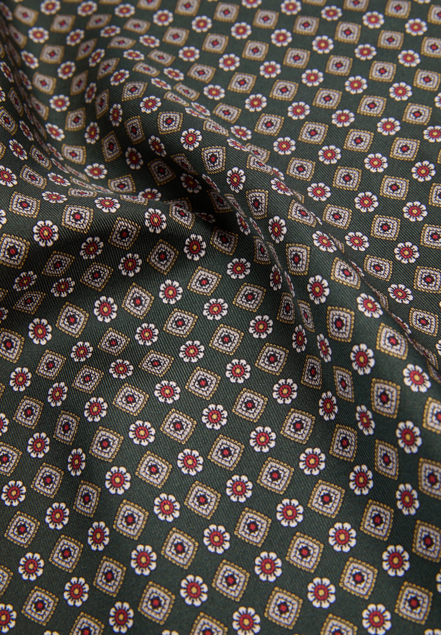 PAÑUELO DE SEDA MICROESTAMPADO FLORES