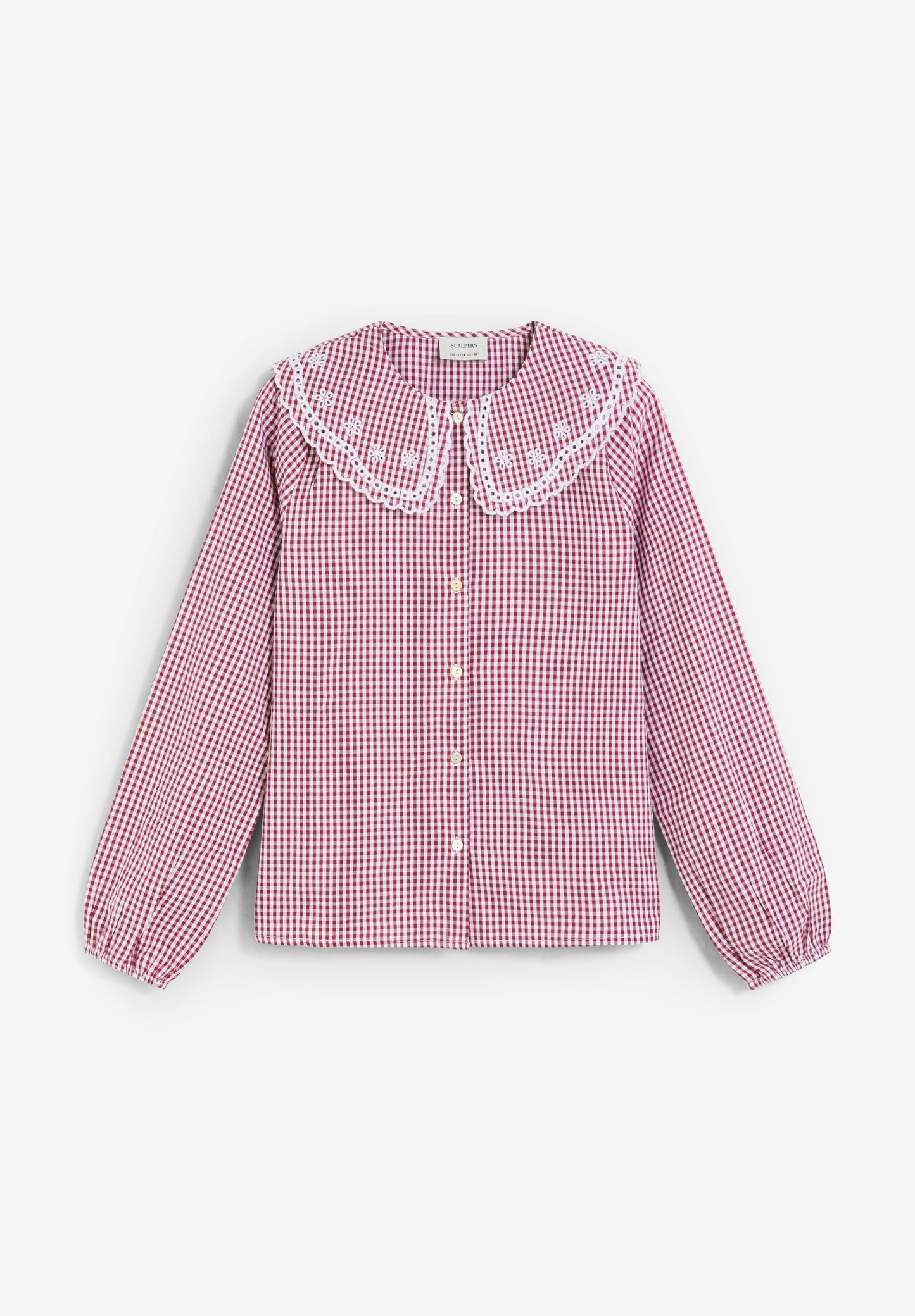 BLUSA VICHY CUELLO BORDADO