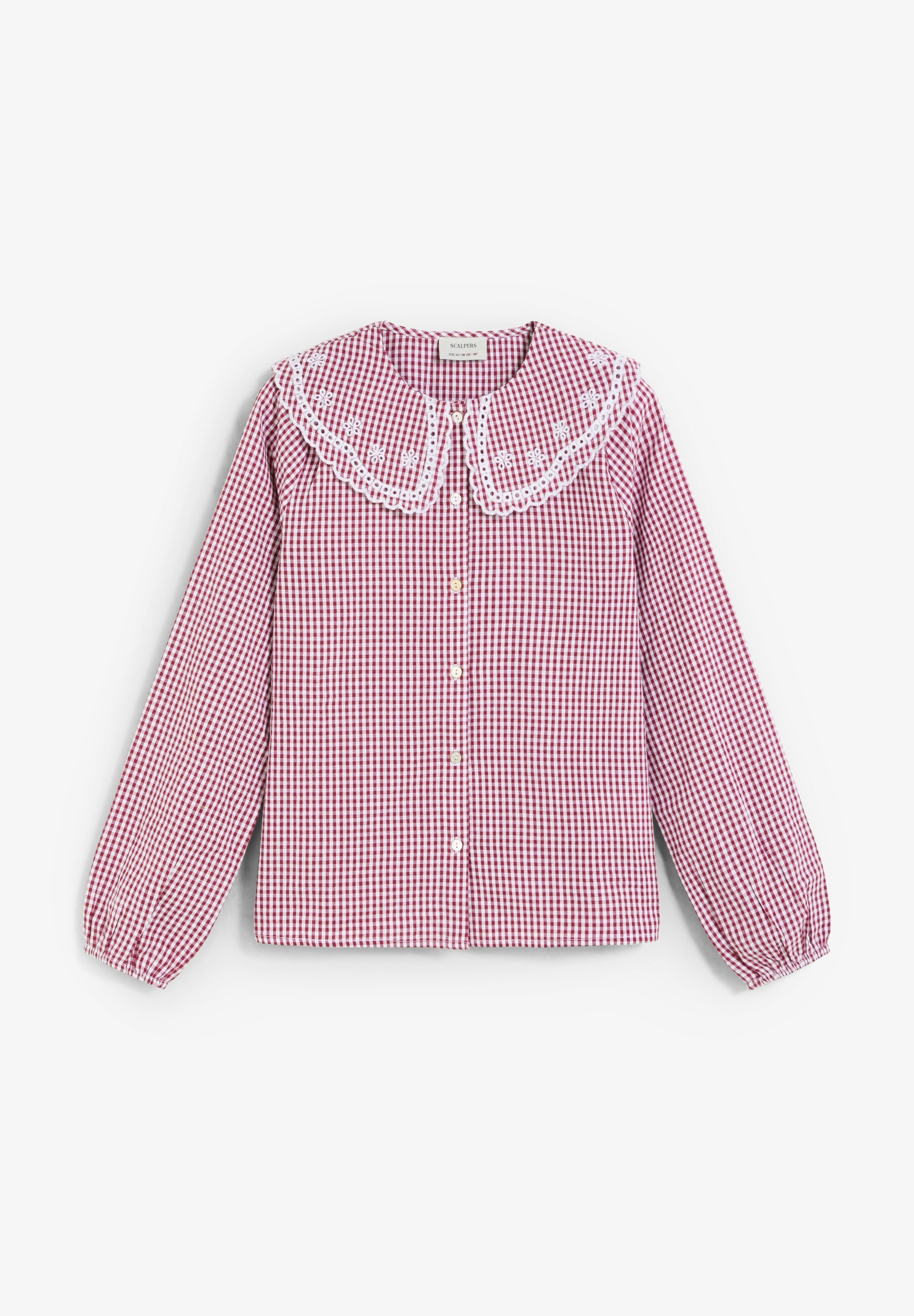BLUSA VICHY CUELLO BORDADO