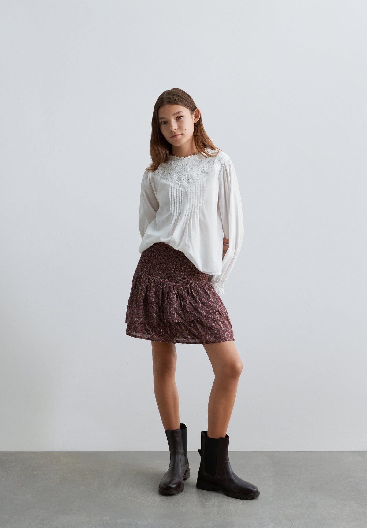 FALDA ESTAMPADA VOLANTES