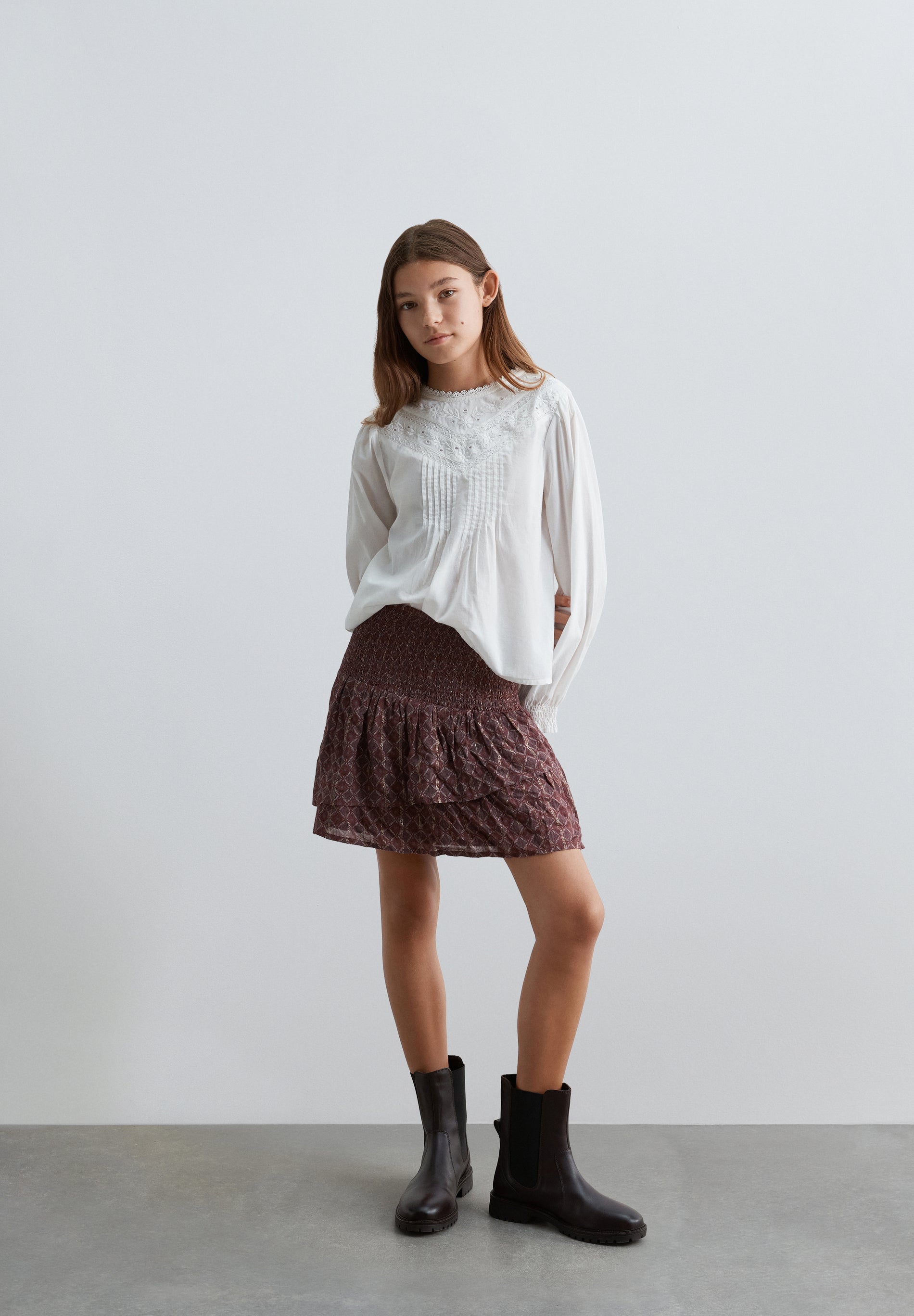 FALDA ESTAMPADA VOLANTES