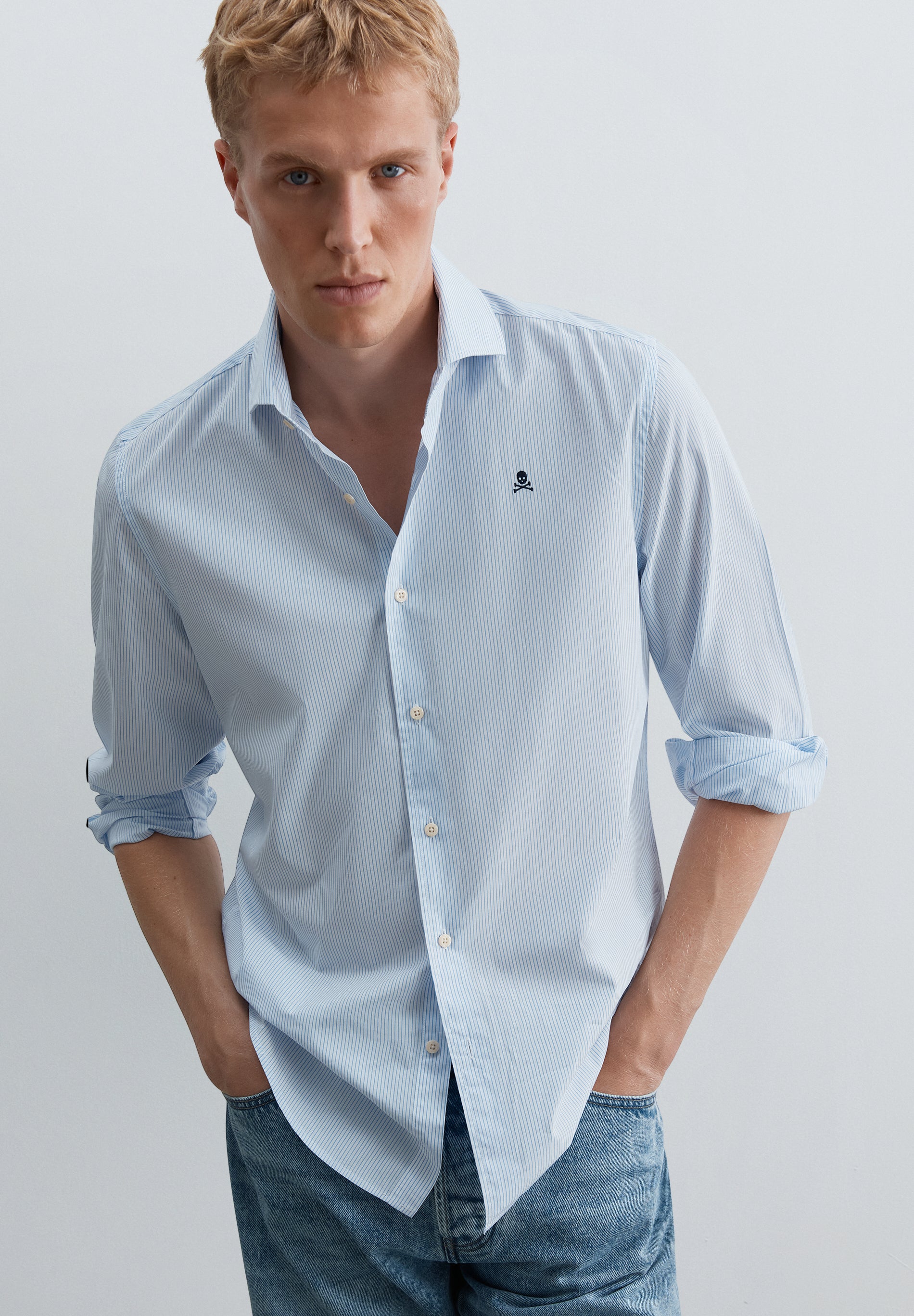 CAMISA MICRORAYA CUELLO CUTAWAY
