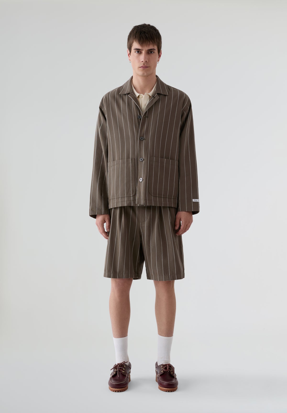 OBEY | BERMUDAS FOSTER STRIPE PLEATED