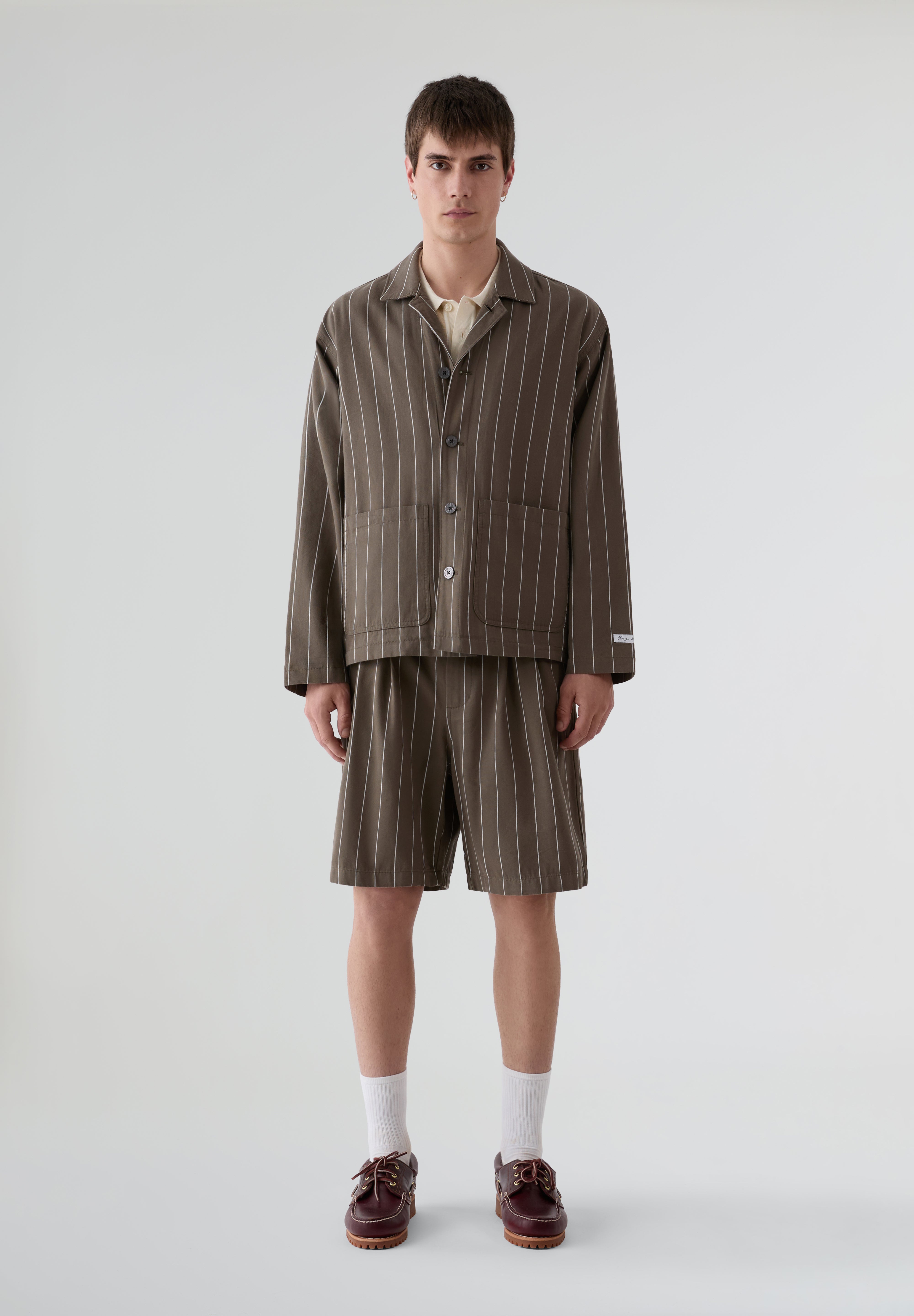OBEY | BERMUDAS FOSTER STRIPE PLEATED