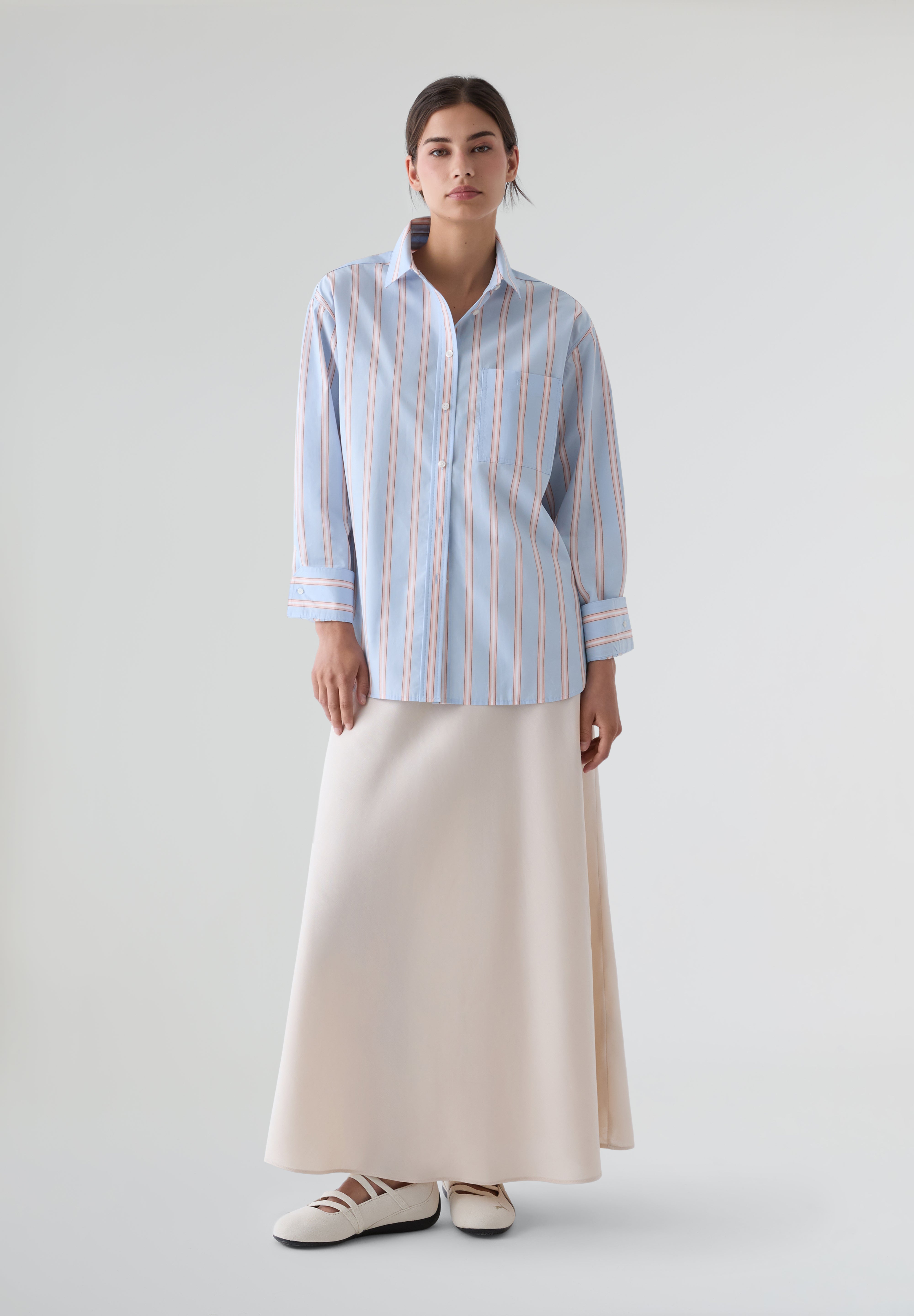 LACOSTE | CAMISA DOBLE RAYA MUJER