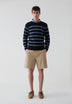 GANT | JERSEY STRIPED COTTON CABLE C-NECK