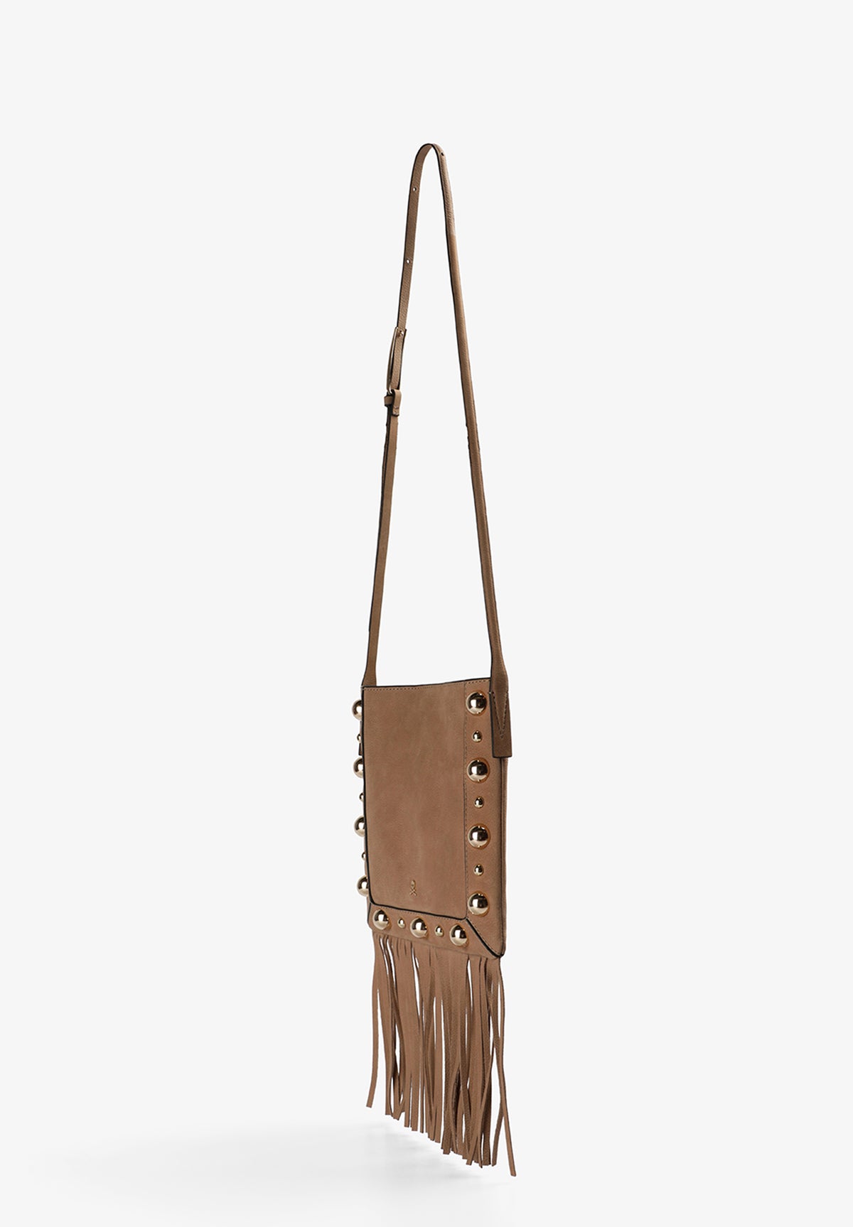 SCBISTUDS FRINGES LEATHER BAG