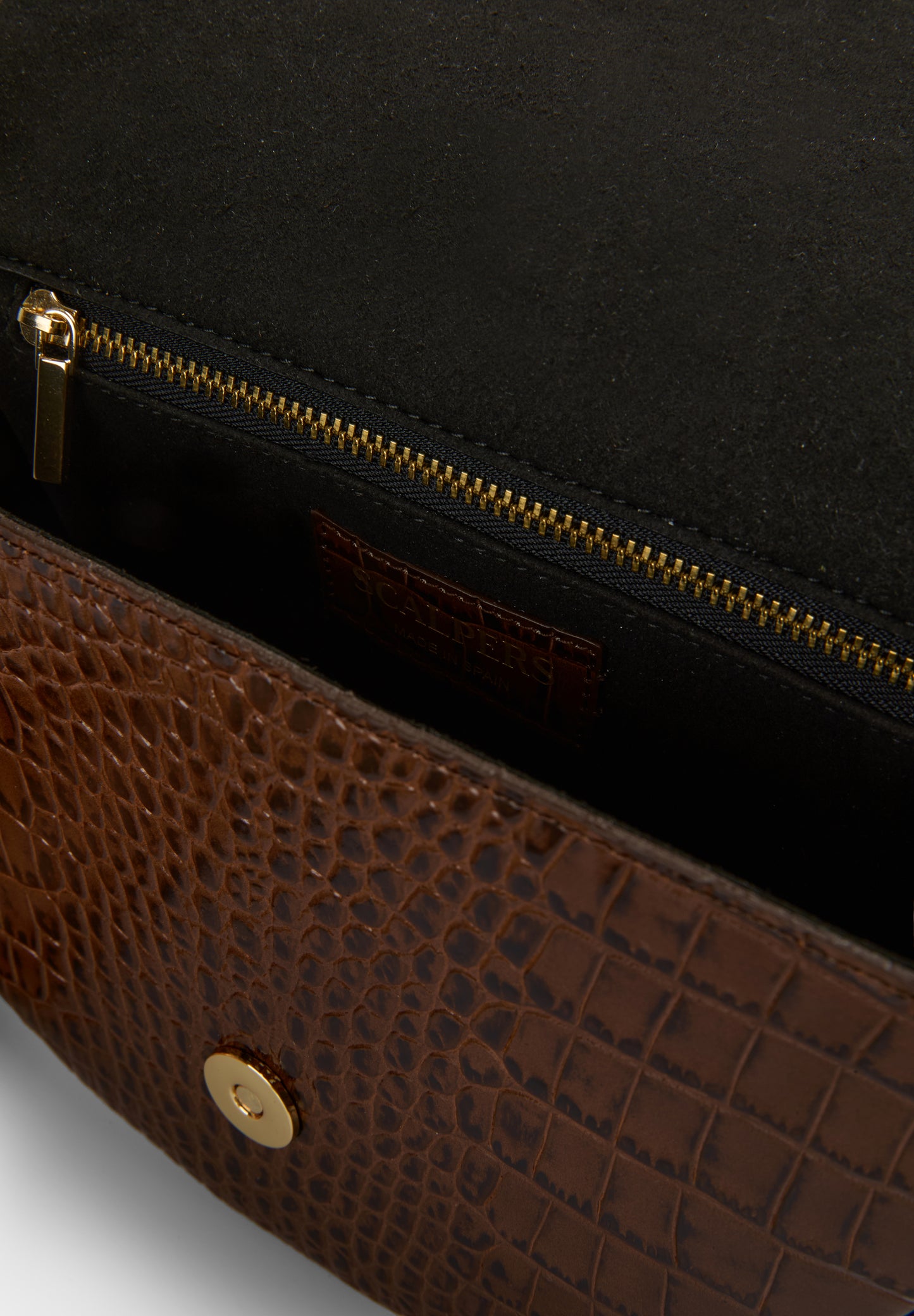 BOLSO DE PIEL GRABADO COCODRILO
