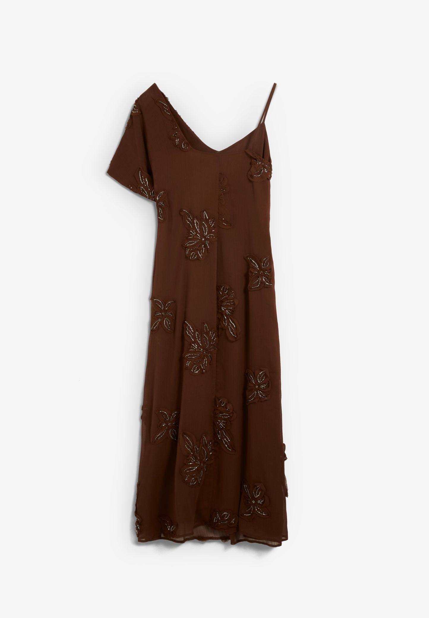 VESTIDO ASIMÉTRICO BORDADO ABALORIOS