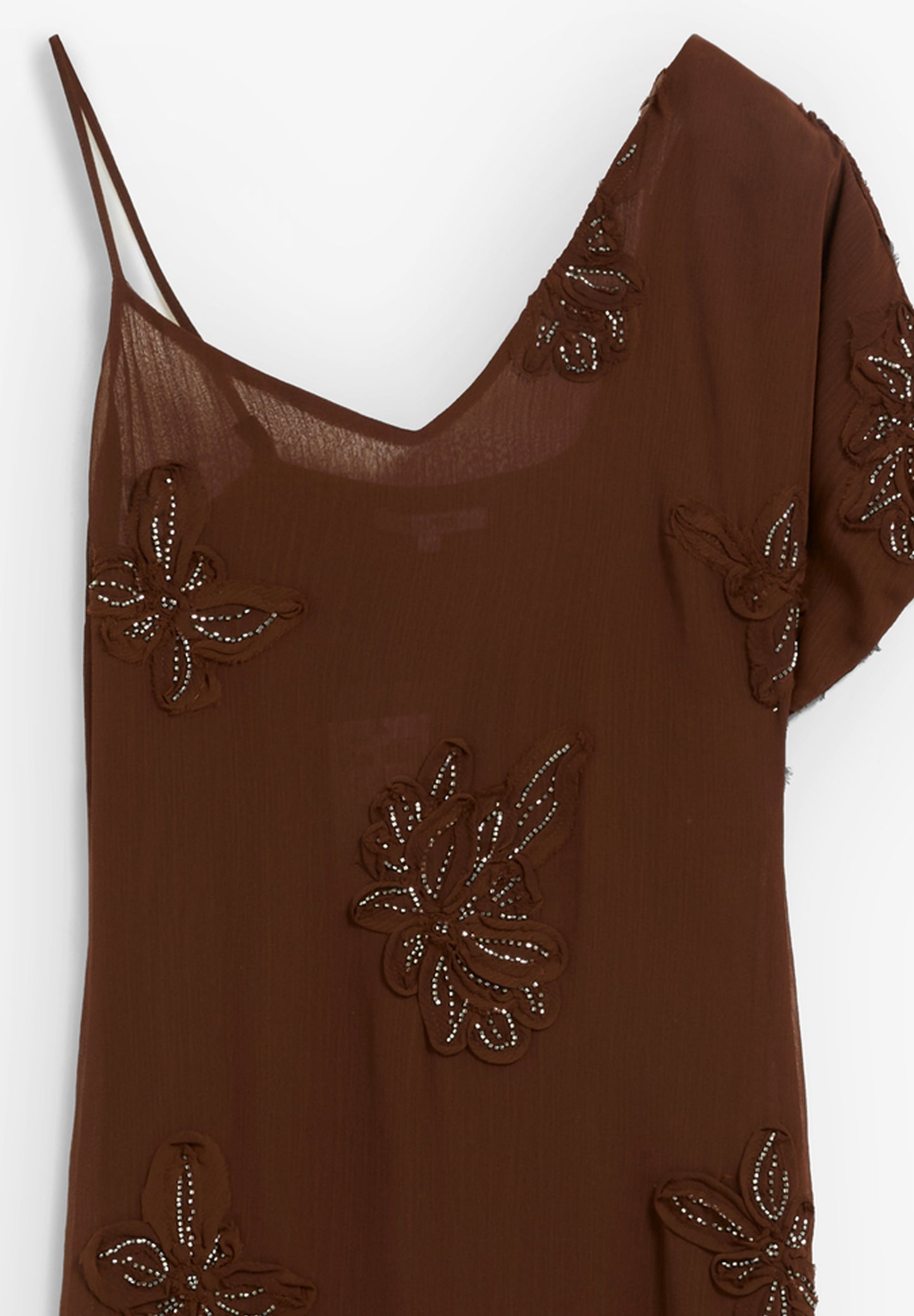 VESTIDO ASIMÉTRICO BORDADO ABALORIOS