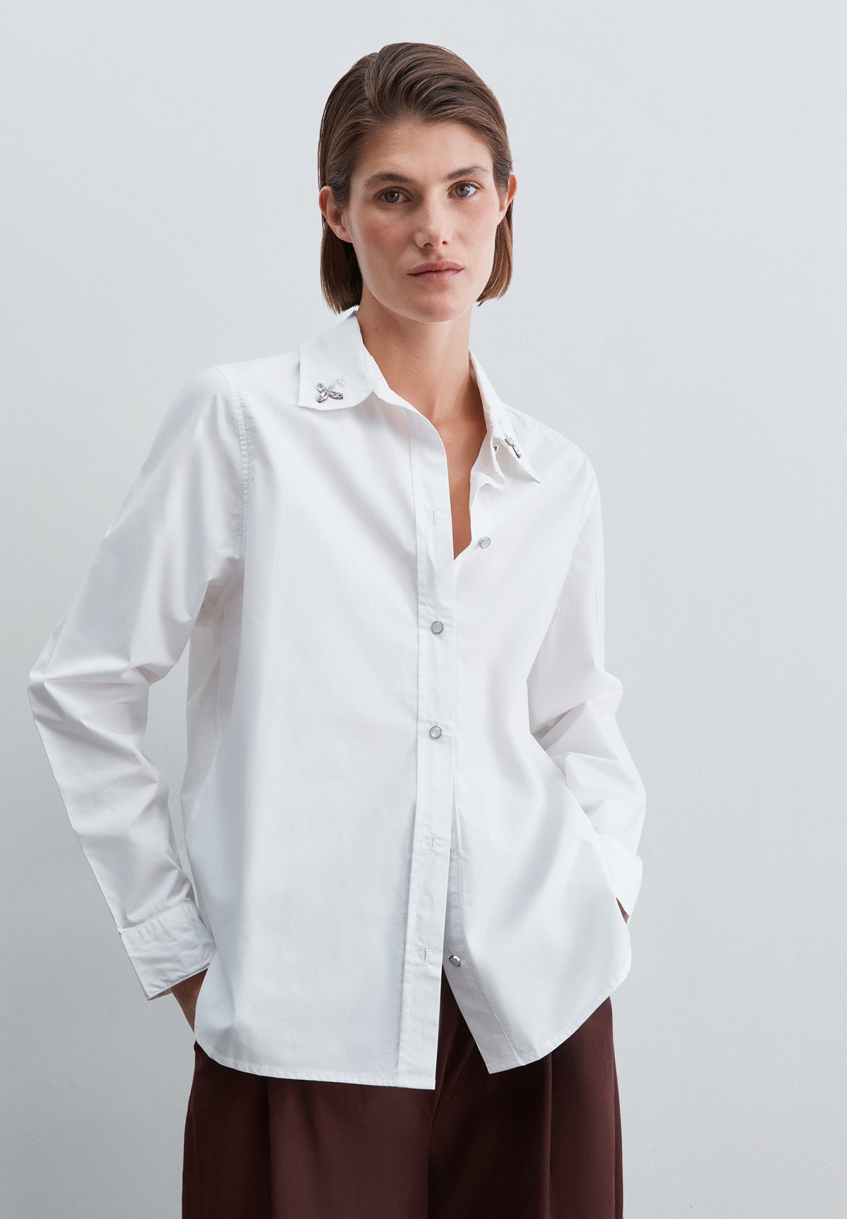 CAMISA POPELÍN DETALLE CUELLO