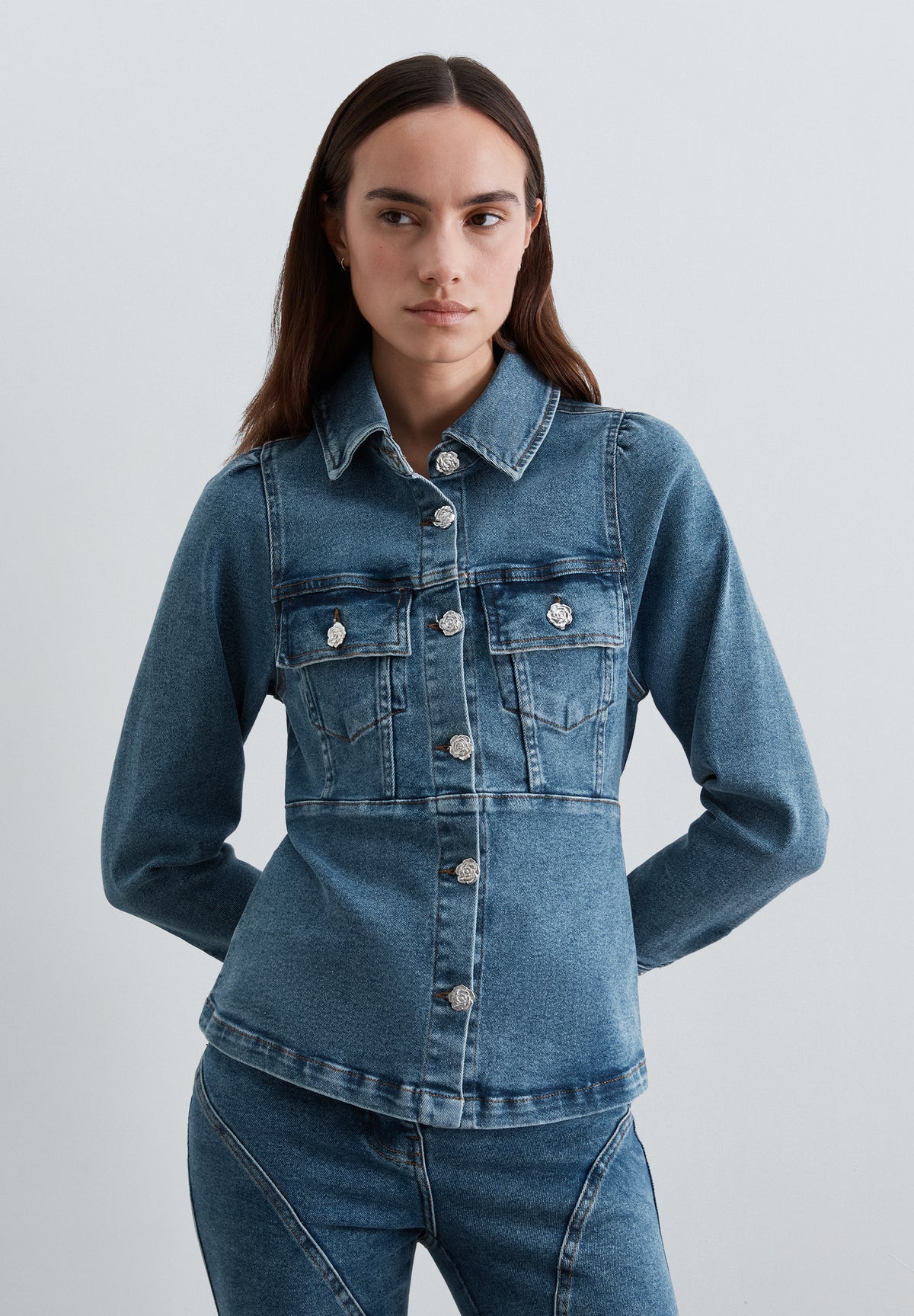 CAMISA DENIM CINTURÓN