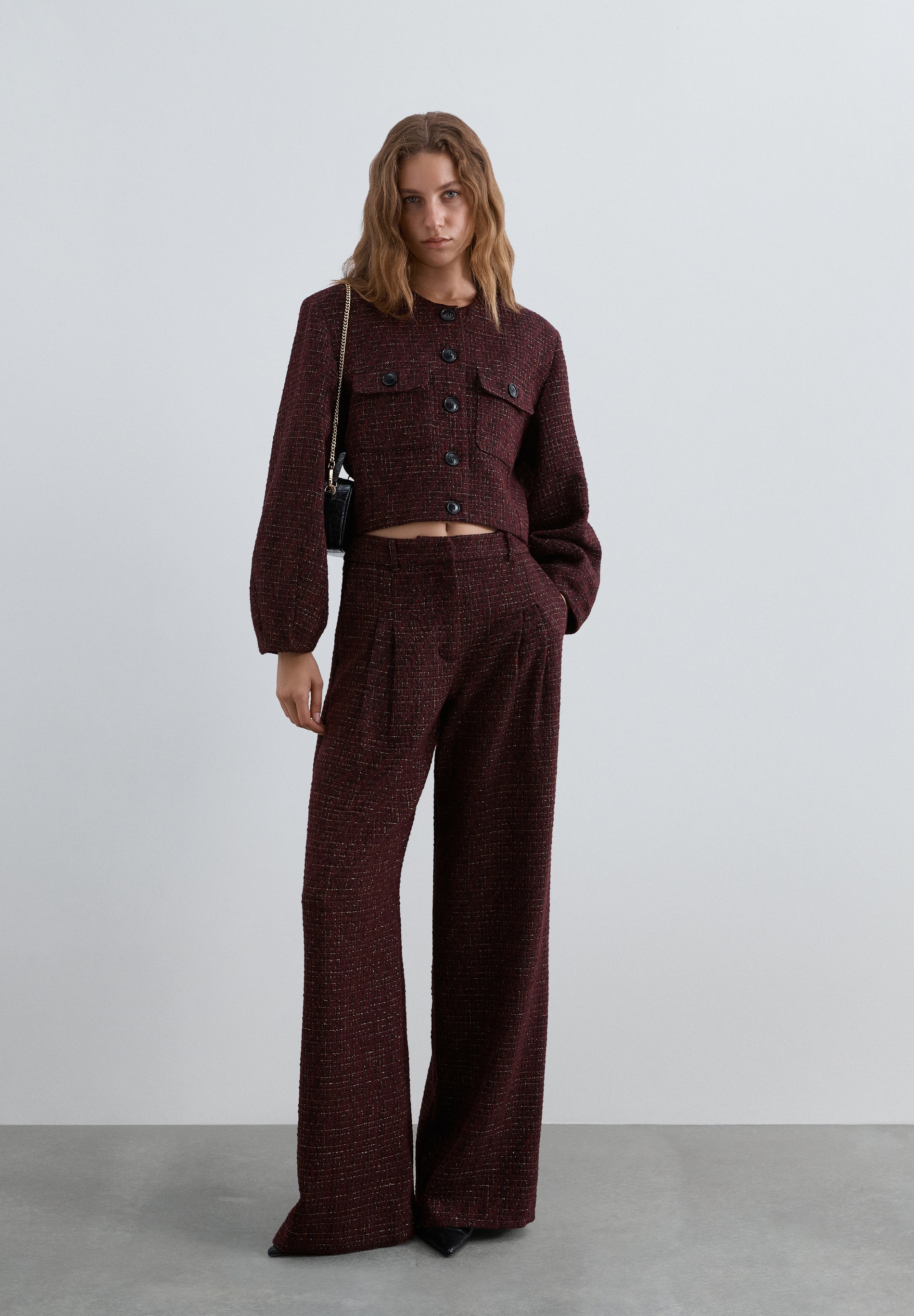 PANTALÓN TWEED WIDE LEG