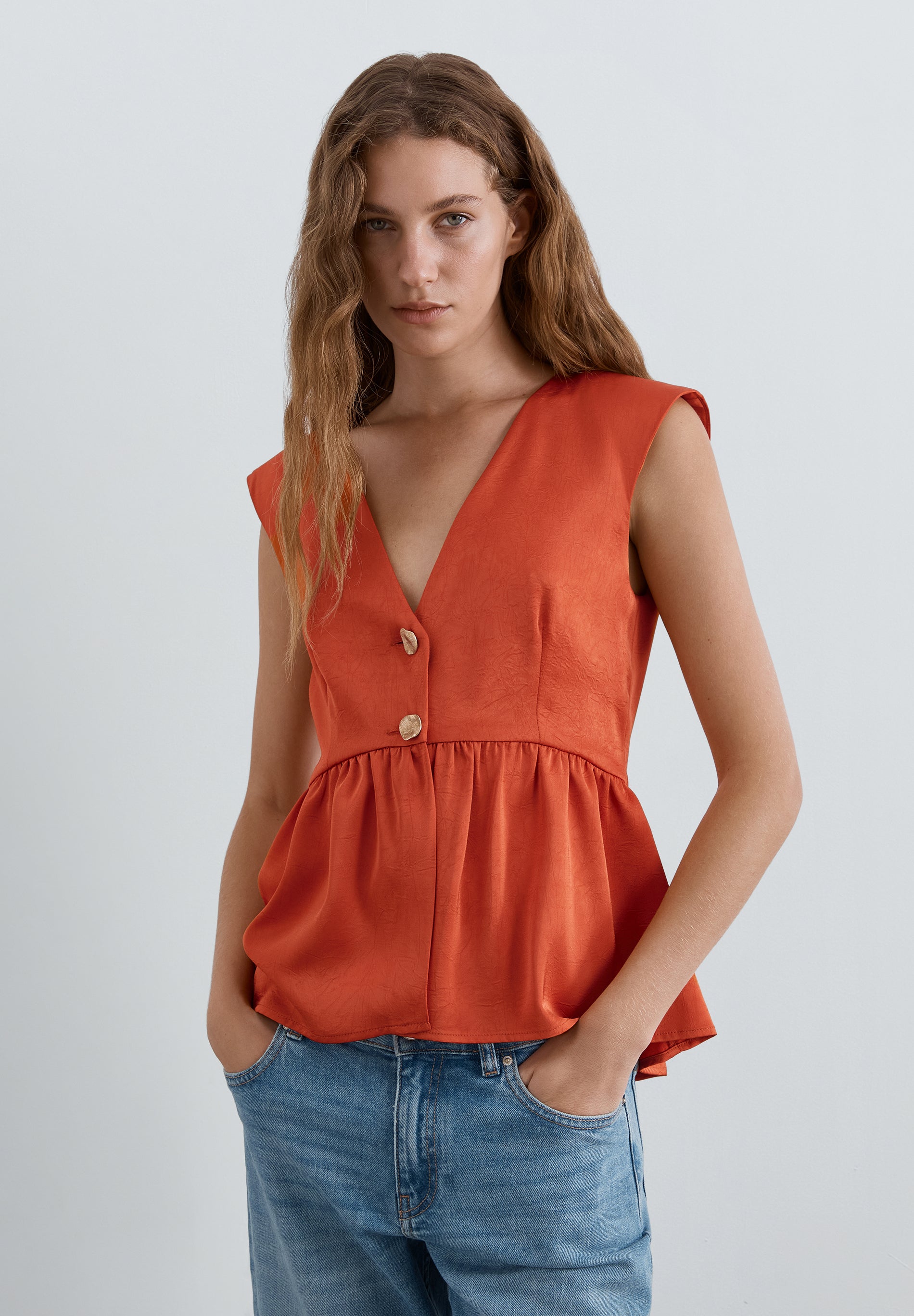 TOP SATINADO PEPLUM