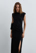 VESTIDO MIDI DRAPEADO LATERAL