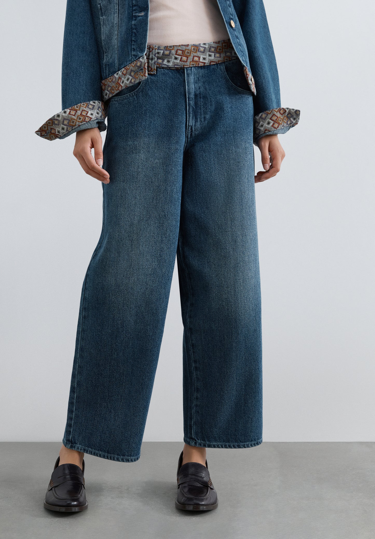 JEANS CULOTTE ESTAMPADO ÉTNICO